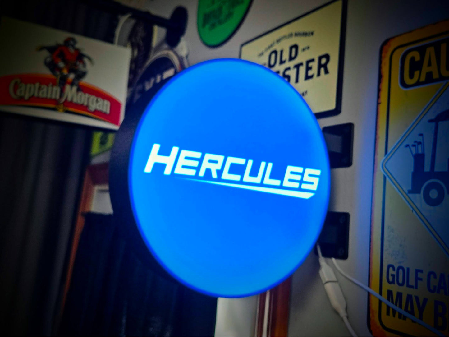 Hercules Tools 12 Inch Light Box LED Sign 3D Printed Wall Decor Man Cave Garage
