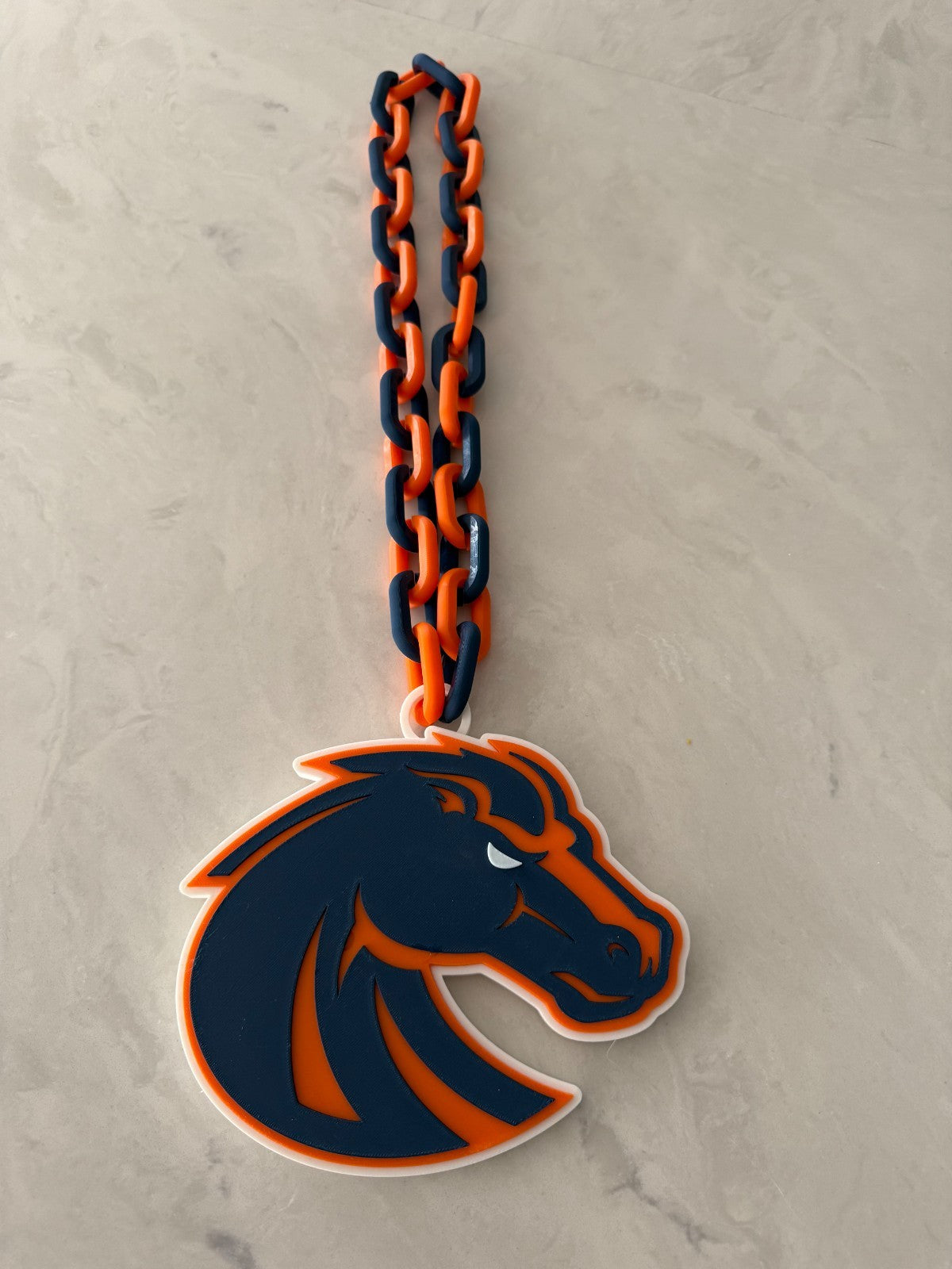 Boise State Broncos Logo Oversized Necklace Pendant Chain Handmade 3D Printed