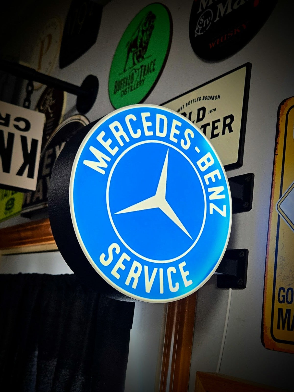 MERCEDES BENZ 12 Inch Light Box LED Sign 3D Printed Wall Decor Man Cave Garage