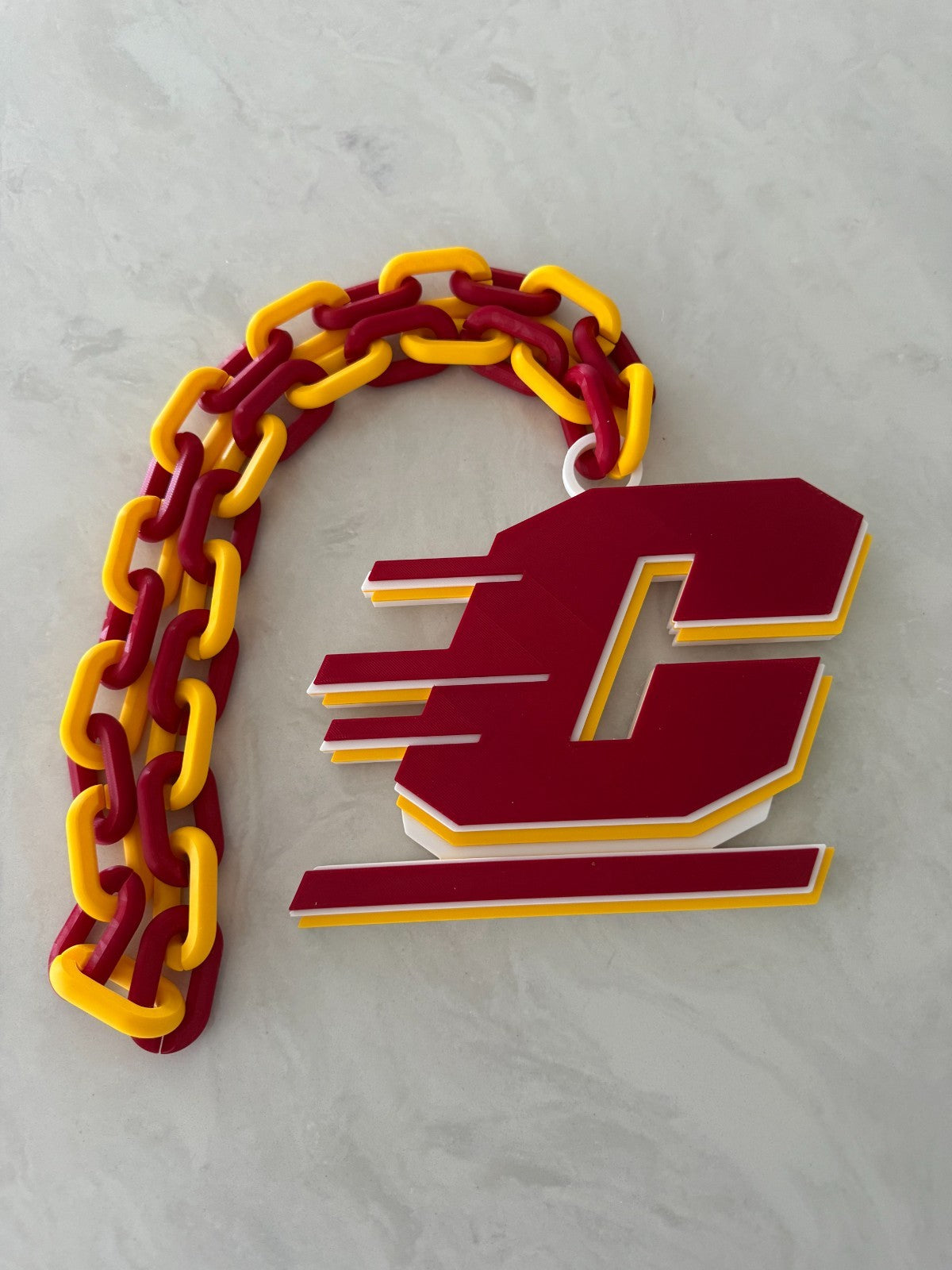 Central Michigan Chippewas Logo Oversized Necklace, Pendant Chain"Anishinaabeg,"