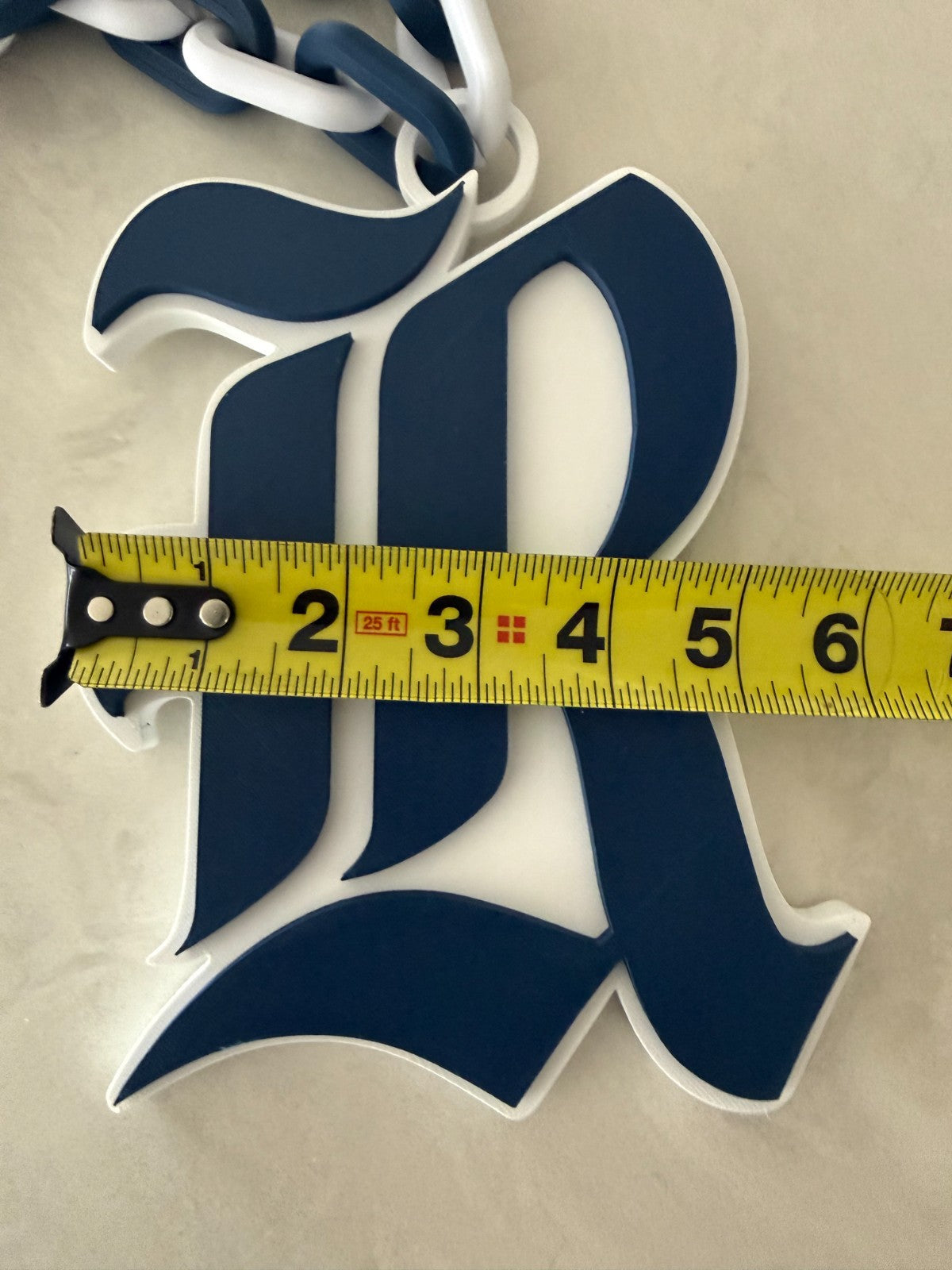 Rice Owls Logo Necklace Oversized Turnover Chain HandMade 3D Printed