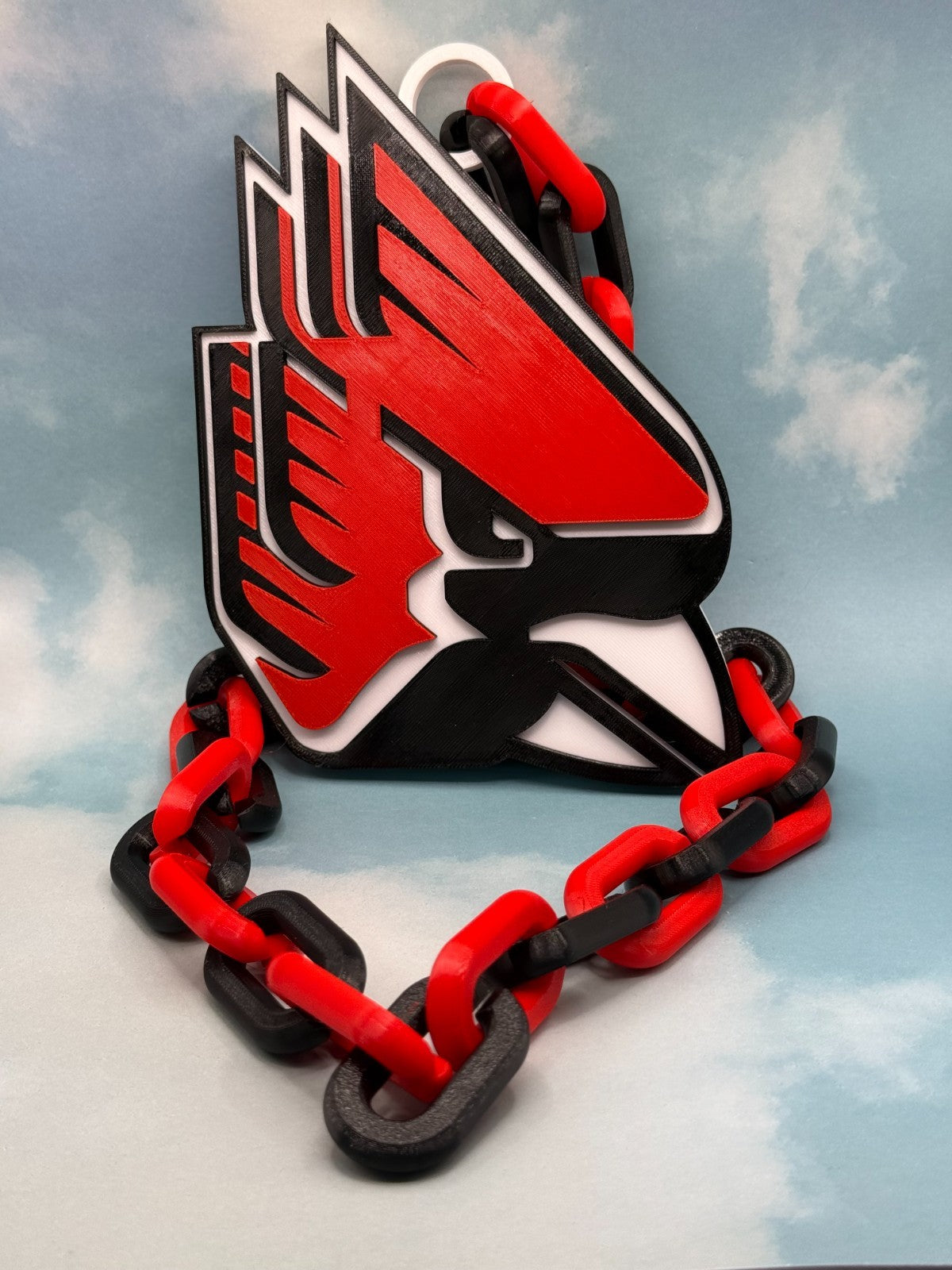 Ball State Cardinals Logo Oversized Necklace Fan Pendant Chain