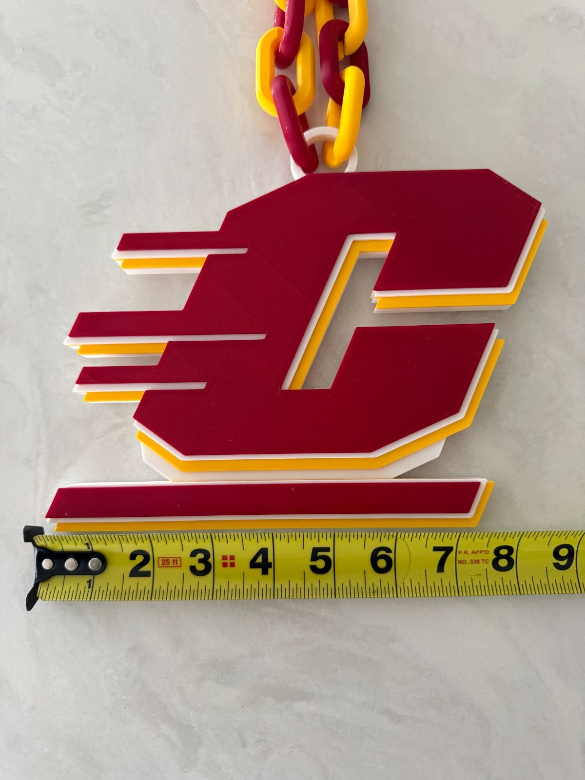 Central Michigan Chippewas Logo Oversized Necklace, Pendant Chain"Anishinaabeg,"