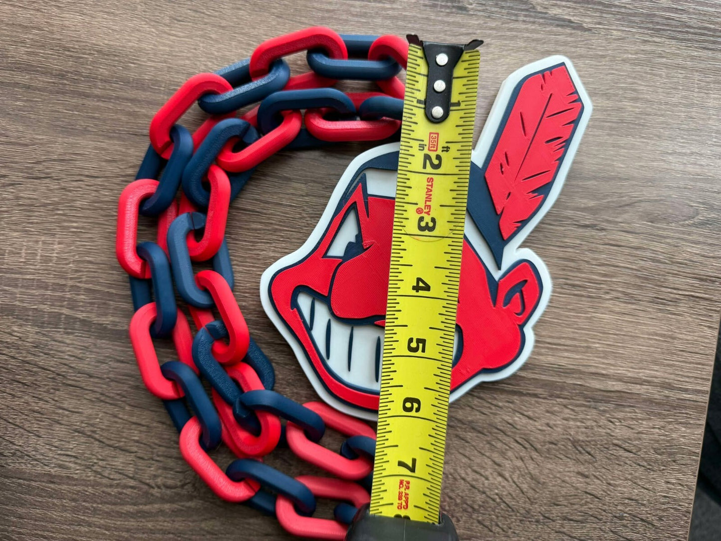 Cleveland Indians Chief Wahoo Oversized Necklace, Pendant Chain [Made to Order]
