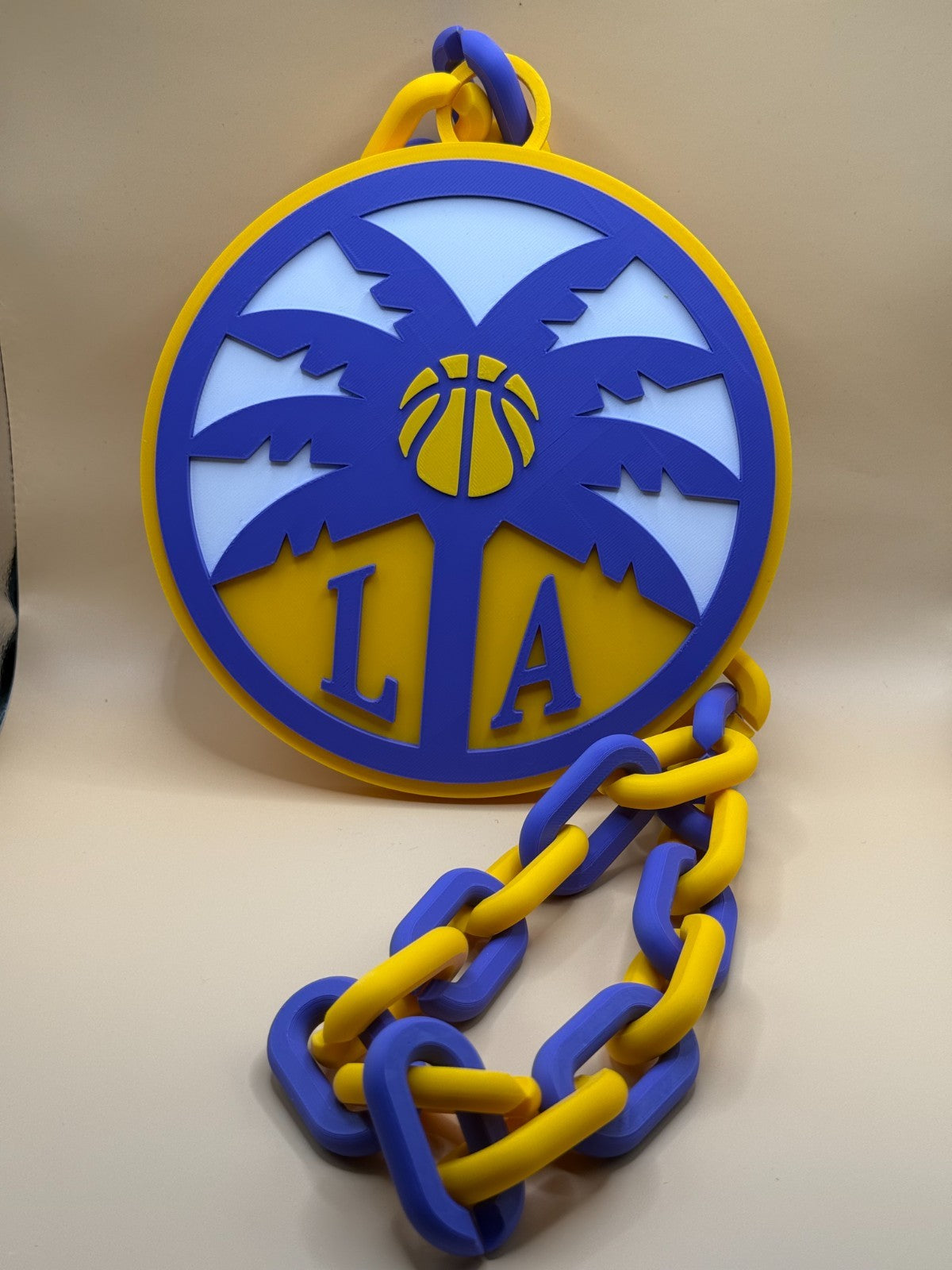 Los Angeles Sparks Oversized Necklace Hype Turnover Chain WNBA HandMade 3D Print