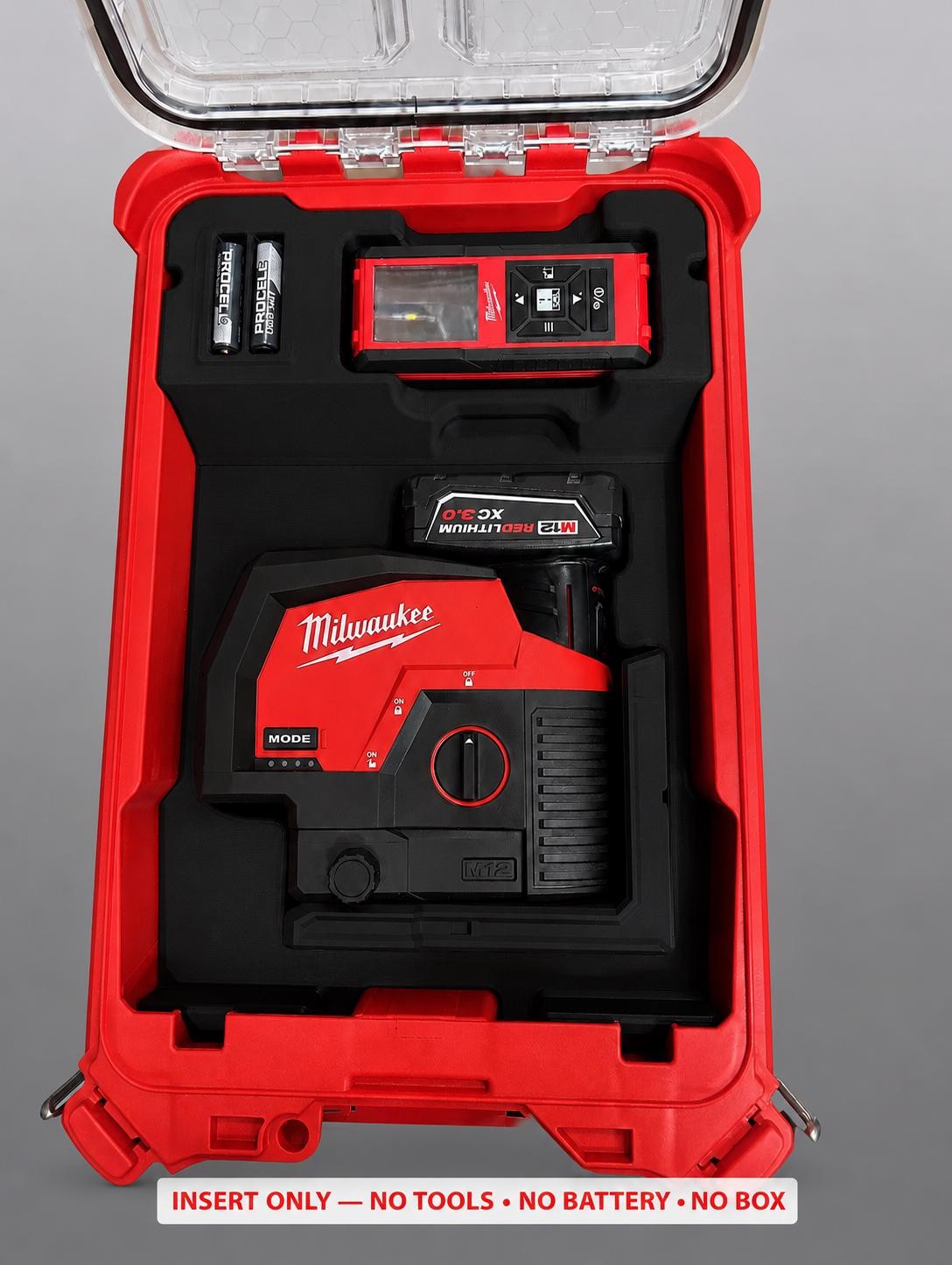 Milwaukee Packout Insert for Laser Line + Distance Meter Storage |  3D Printed