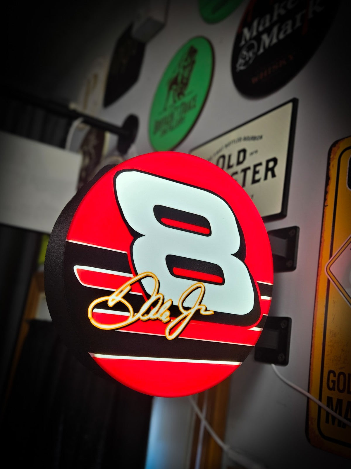 DALE JR #8 12 Inch Light Box LED Sign 3D Printed Wall Decor Man Cave Garage