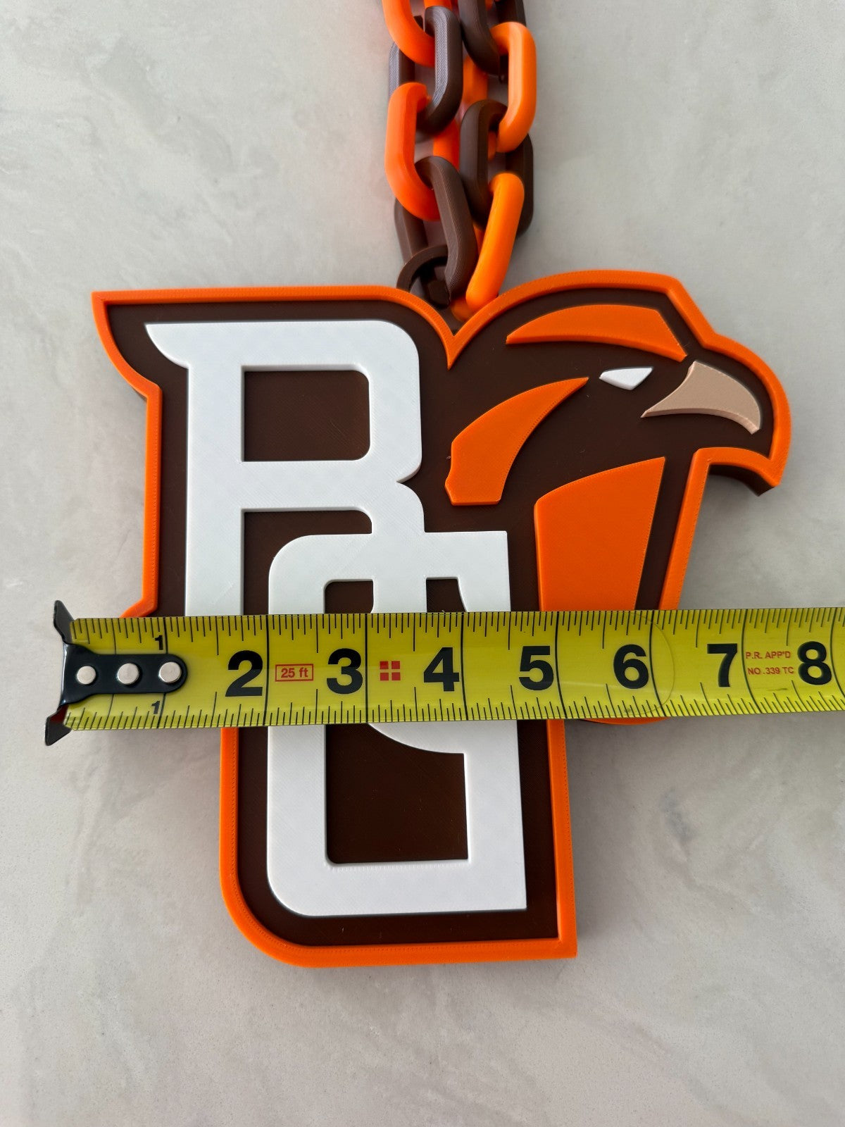 Bowling Green Falcons Logo Oversized Fan Necklace Pendant Chain