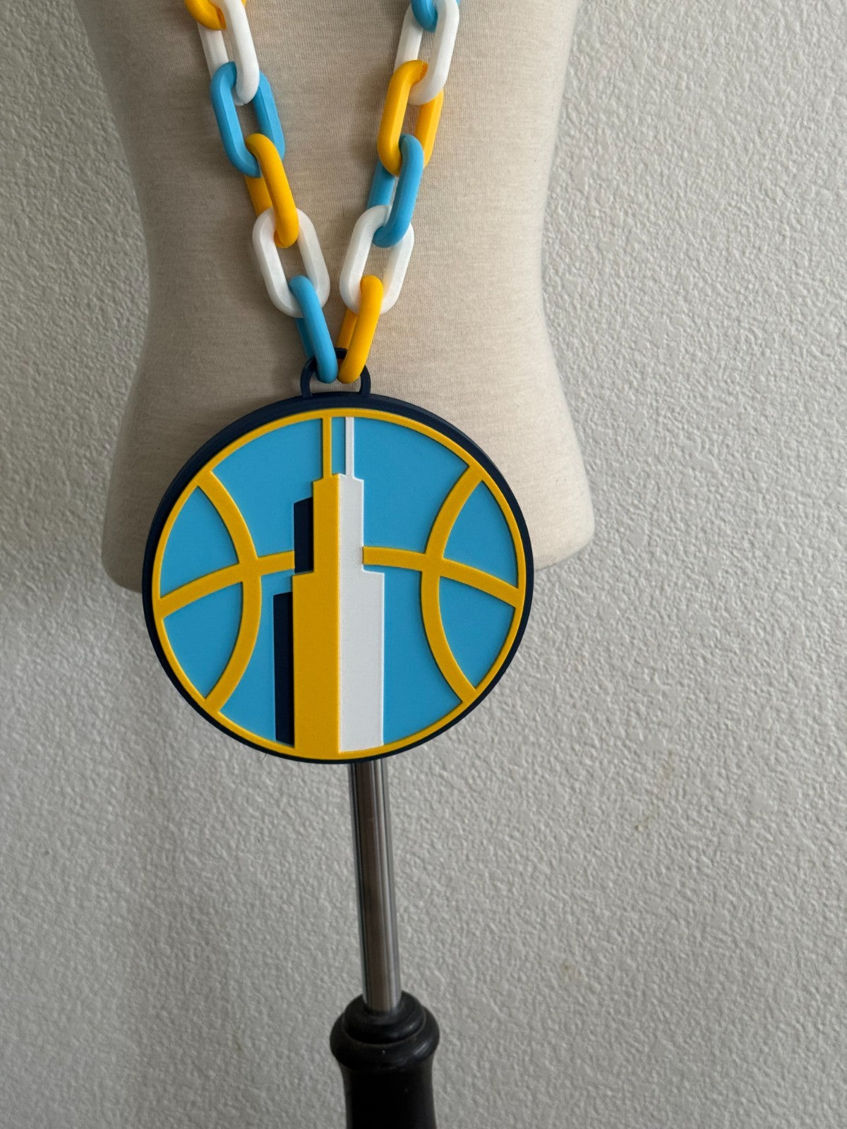 Chicago Sky Oversized Logo Necklace Hype Chain WNBA HandMade 3D Printed