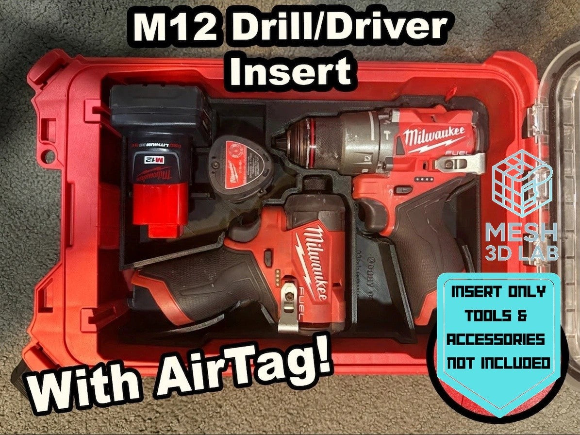 Fits Milwaukee M12 3497-22 Drill Driver Combo PACKOUT Insert (Insert Only)