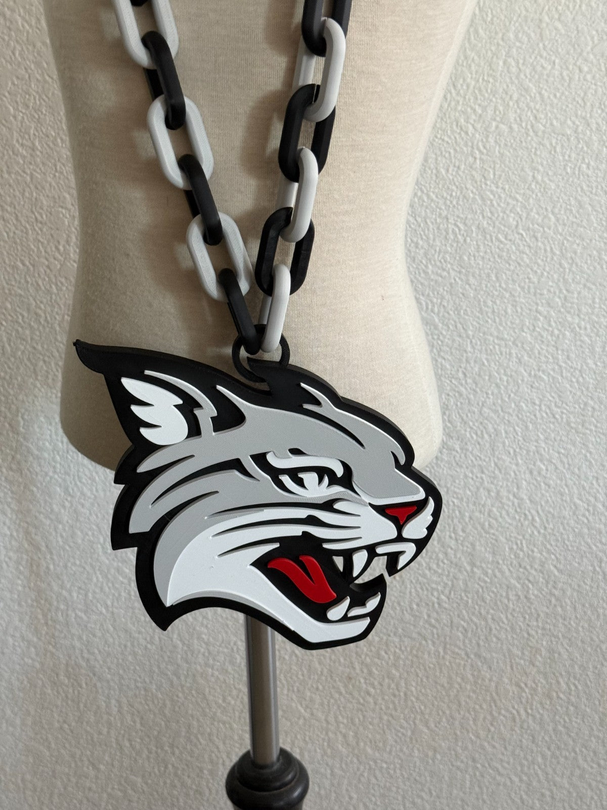 Davidson Wildcats Oversized Necklace, Hype Chain Handmade 3D Printed