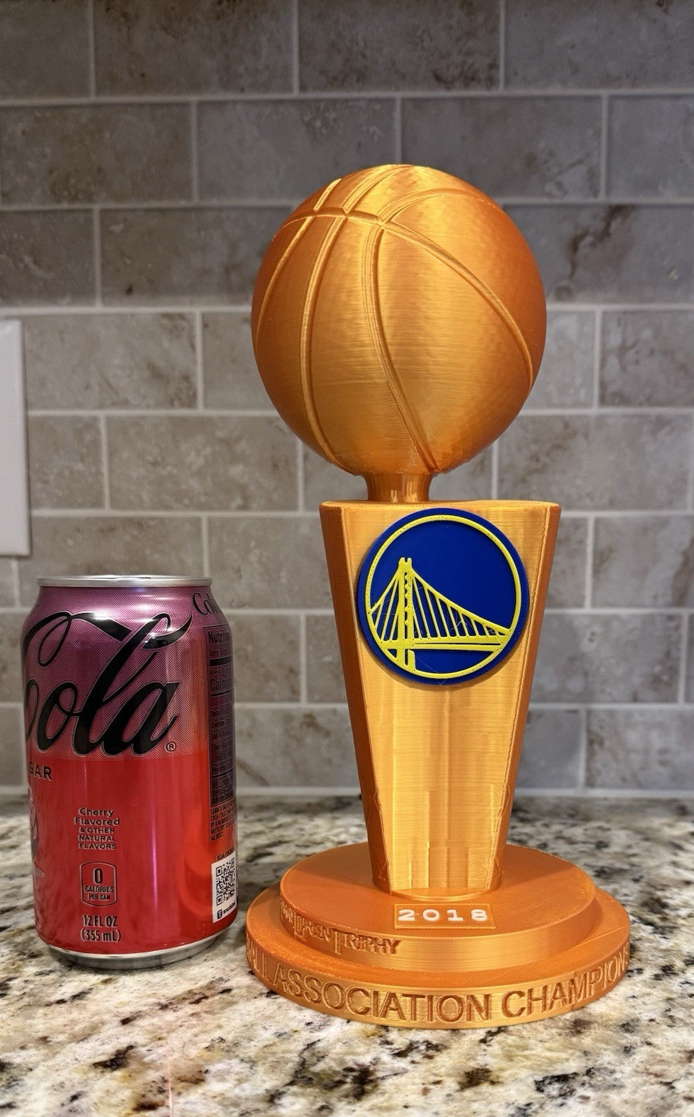 2018 Golden State Warriors NBA CHAMPION TROPHY gold Larry O'Brien 10 inches