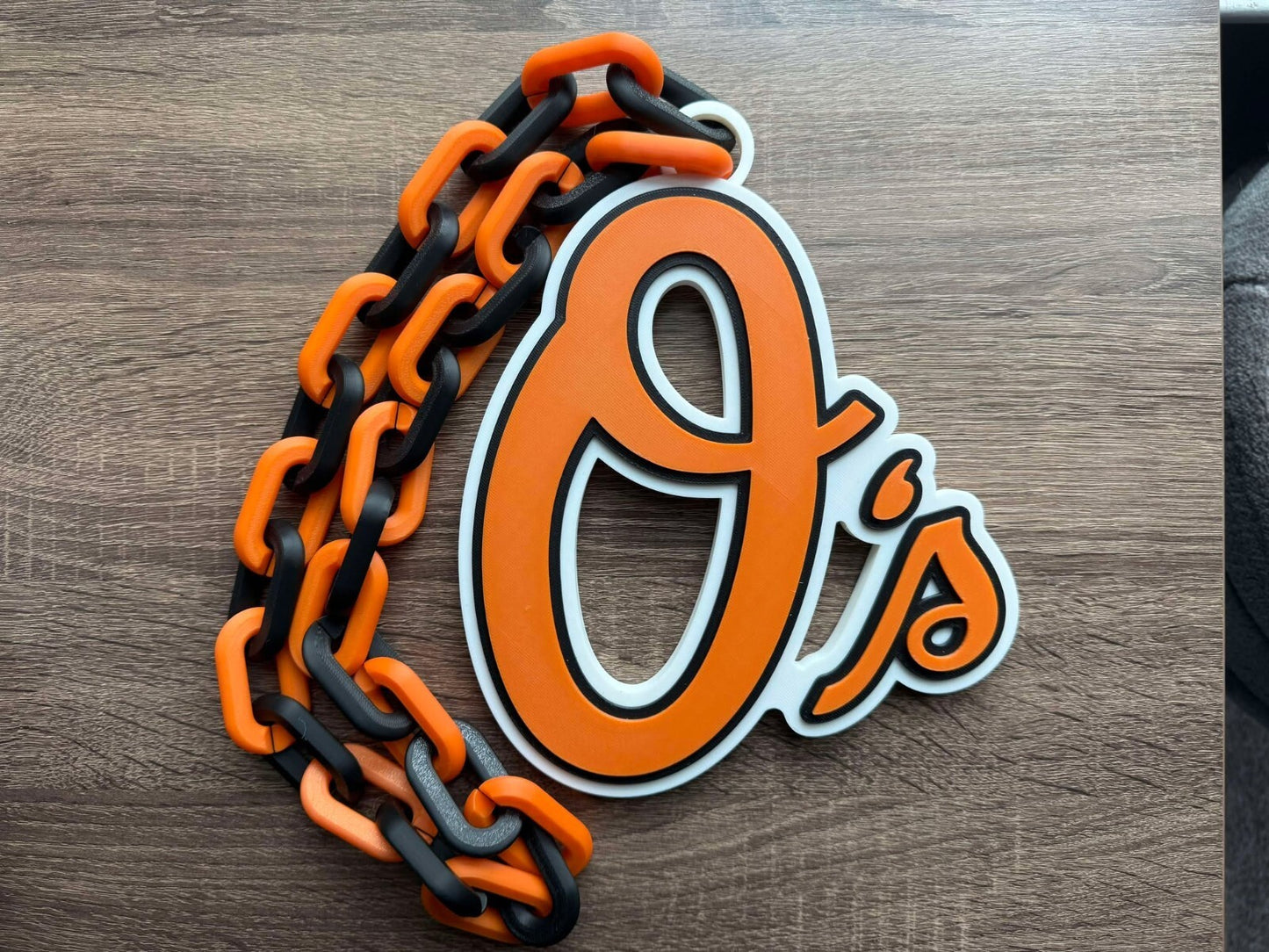 Baltimore Orioles V2 Oversized Necklace, Pendant Chain [Made to Order]