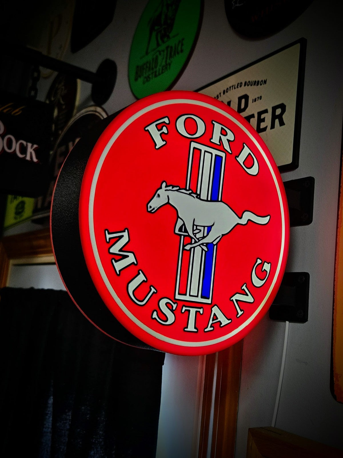 FORD MUSTANG 12 Inch Light Box LED Sign 3D Printed Wall Decor Man Cave Garage
