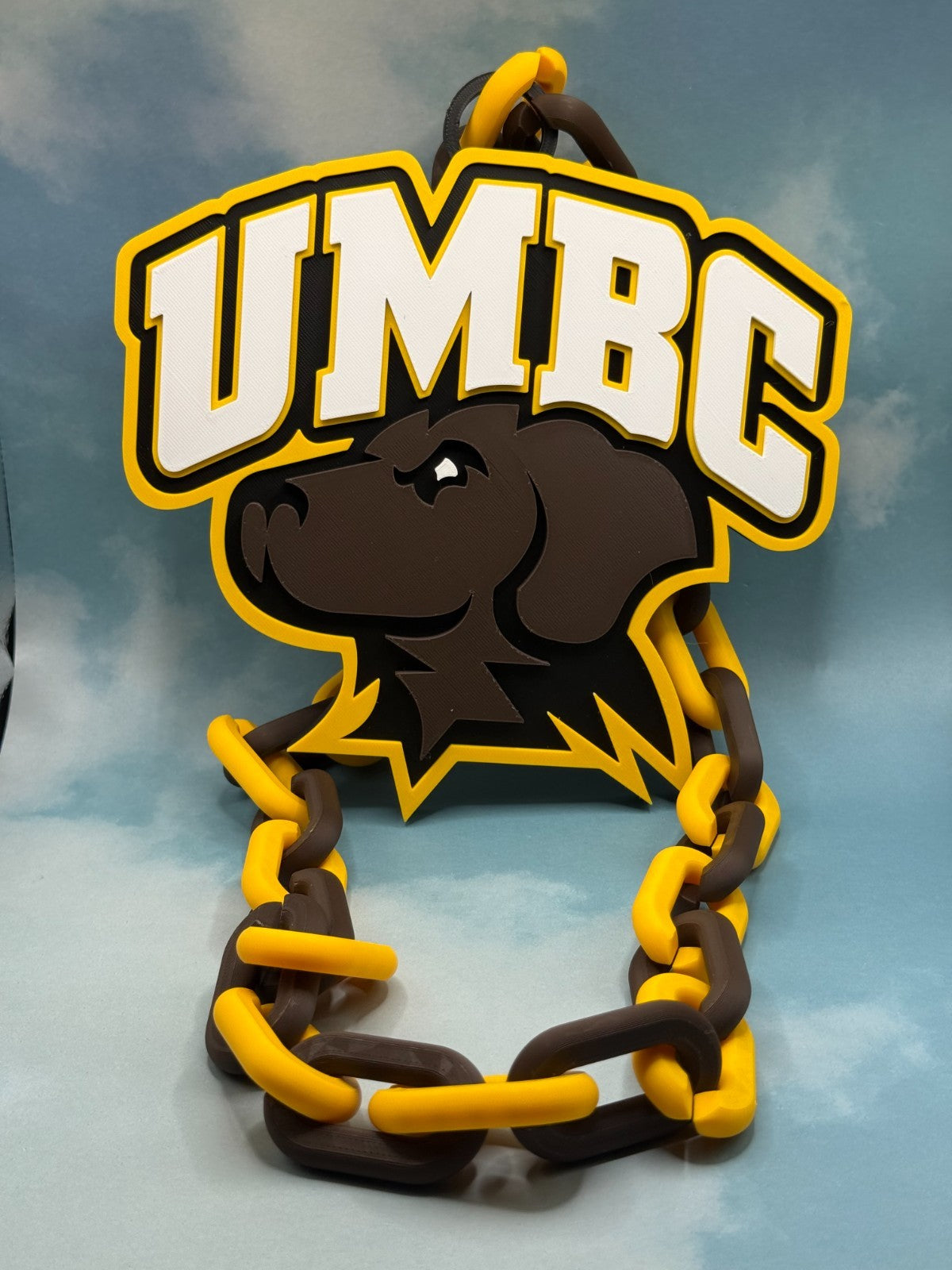 UMBC Retrievers Oversized Necklace, Hype Chain Logo Necklace 3D Printed Handmade