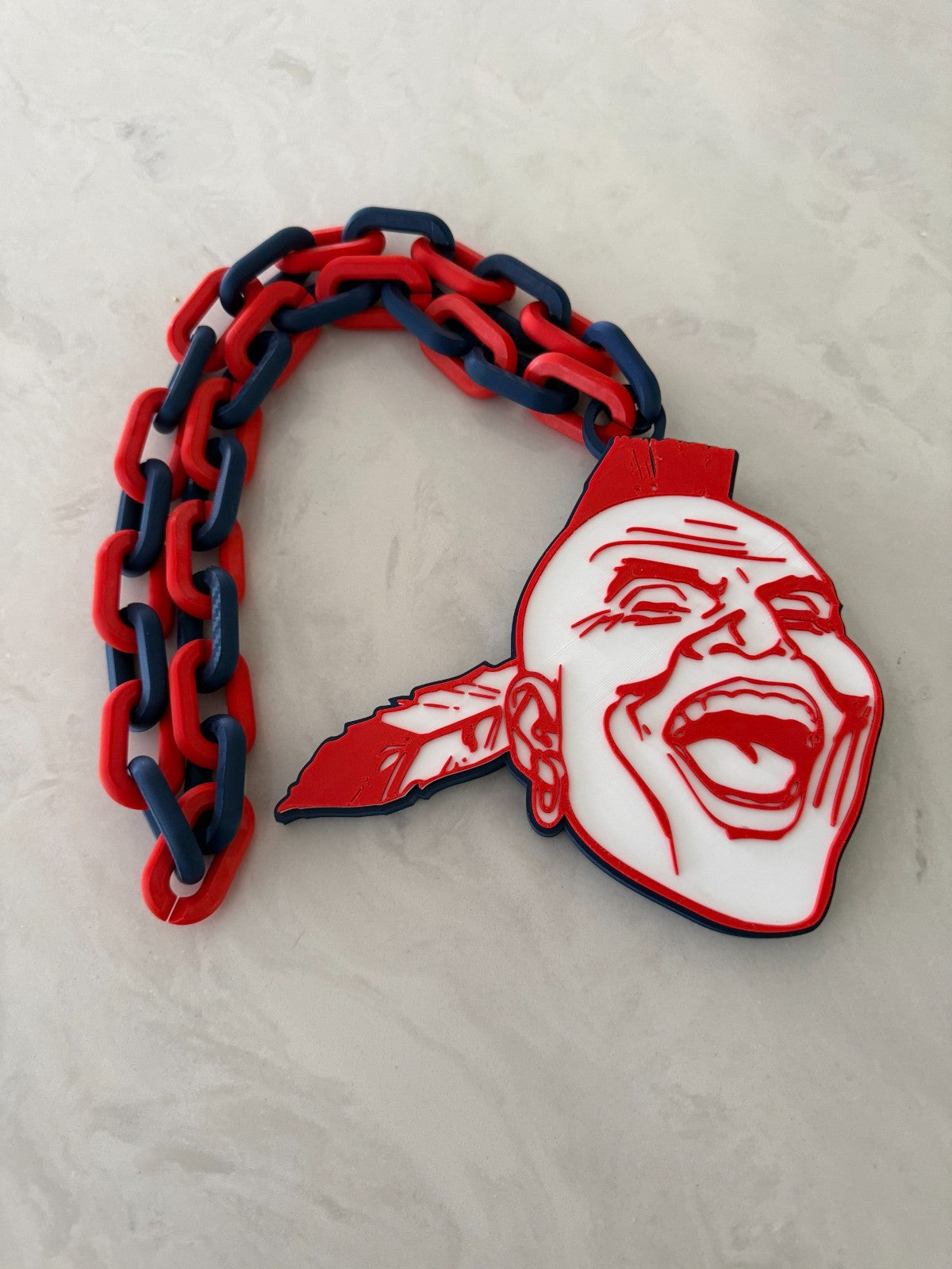 Atlanta Braves Logo Oversized Necklace Pendant Turnover Chain Handmade 3D Print