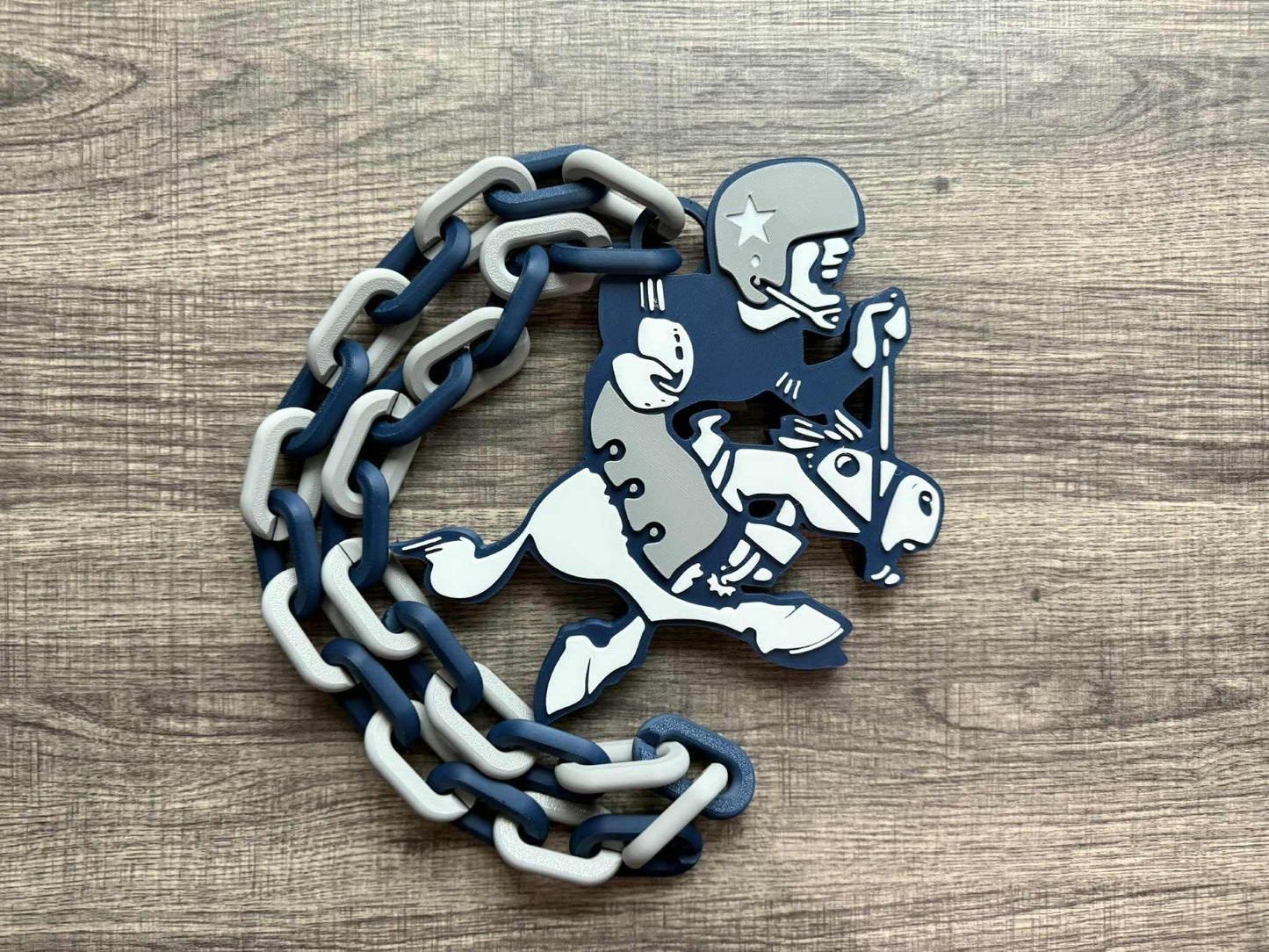 Dallas Cowboys Retro Logo Oversized Necklace, Sports Chain [Made To Order]