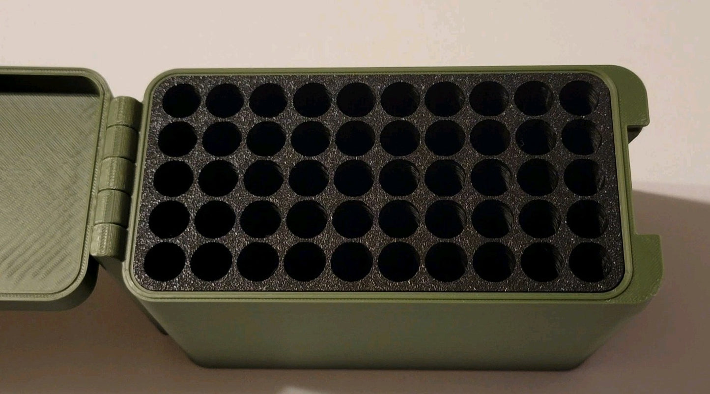 270 Ammo Box Snap Lock 50 rd 3D Printed Storage Olive Green Gold Pla