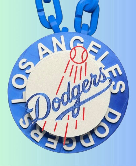 LA Dodgers Large Spinner Medallion Necklace 42” Chain Official Fan Jewelry