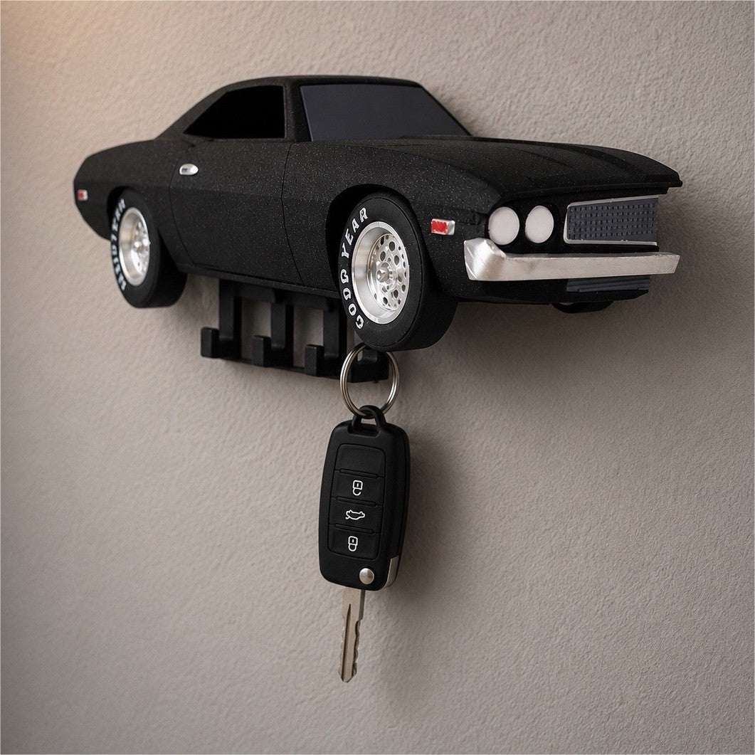 3D Printed Dodge Challenger Muscle Car Wall Mount Key Holder Organizer