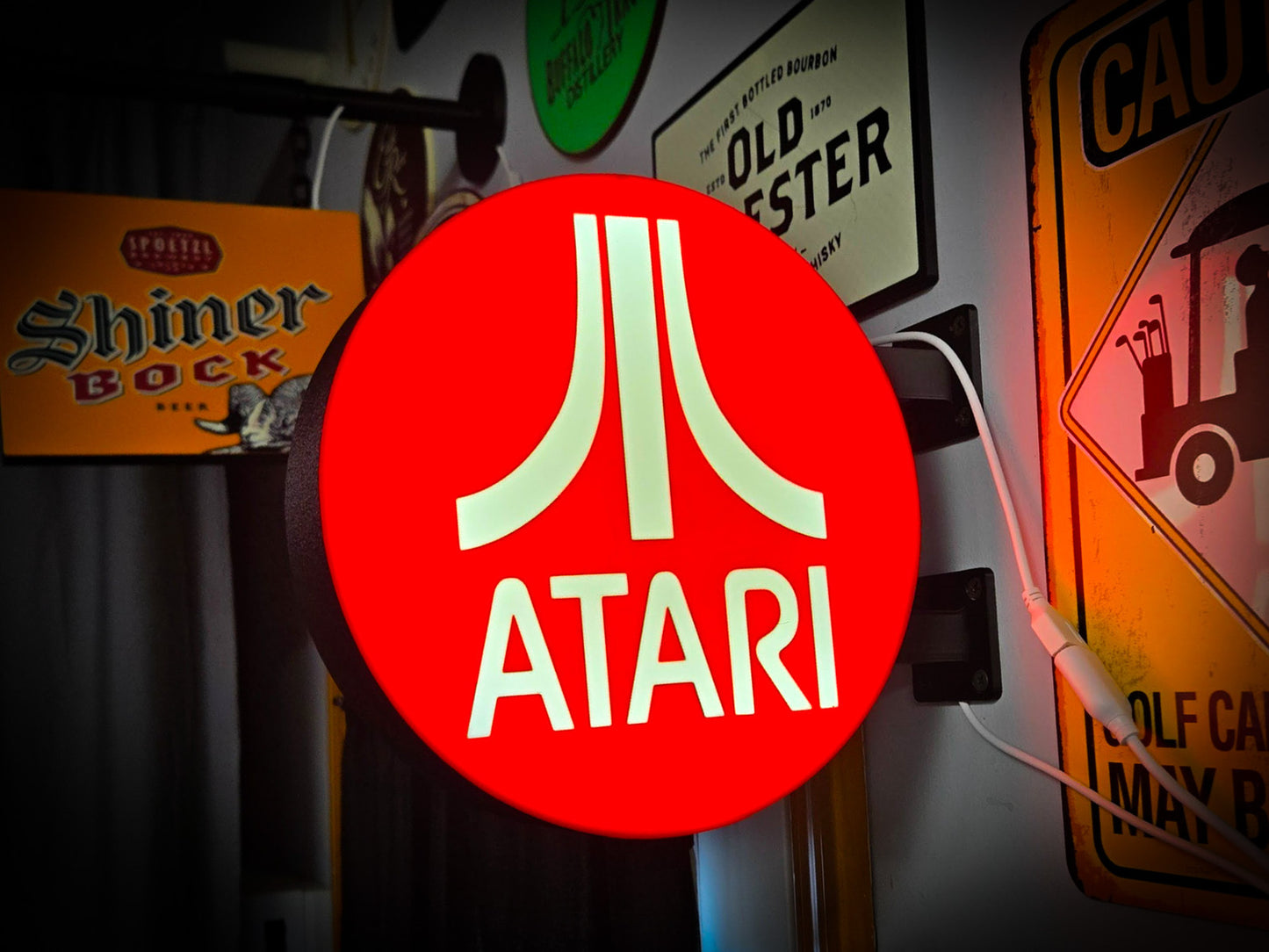 ATARI 12 Inch Light Box LED Sign 3D Printed Wall Decor Man Cave Garage