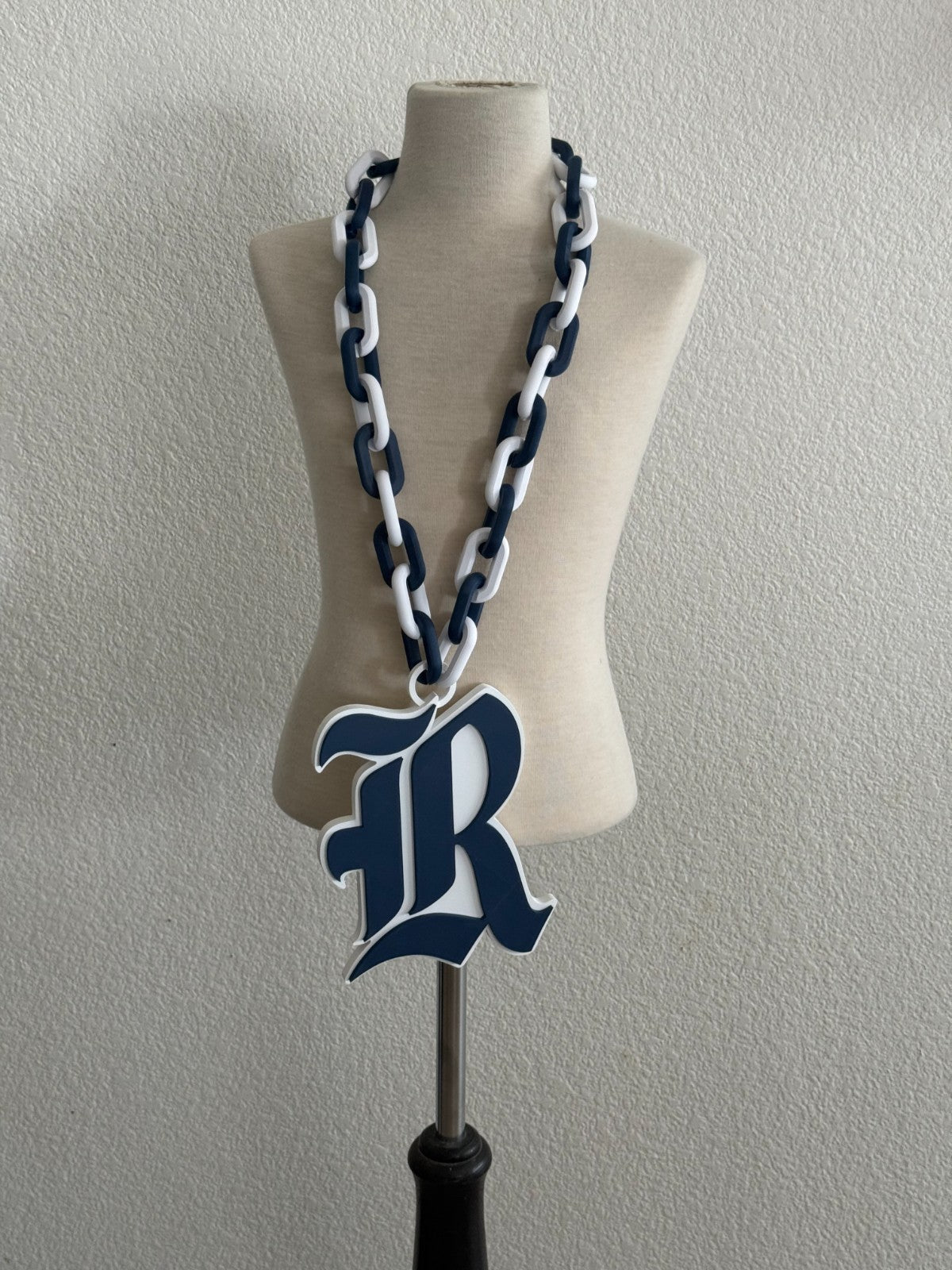 Rice Owls Logo Necklace Oversized Turnover Chain HandMade 3D Printed