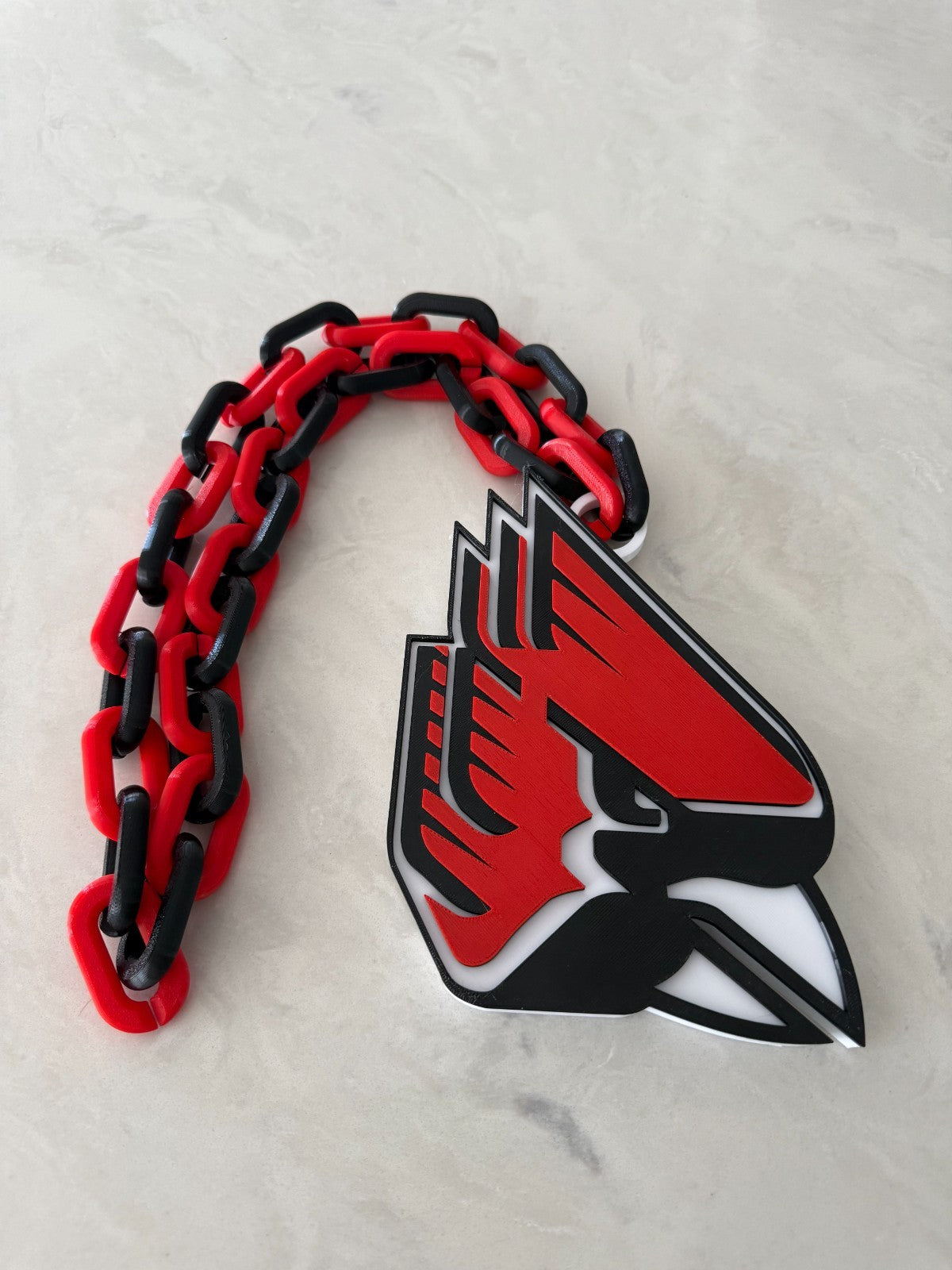 Ball State Cardinals Logo Oversized Necklace Fan Pendant Chain