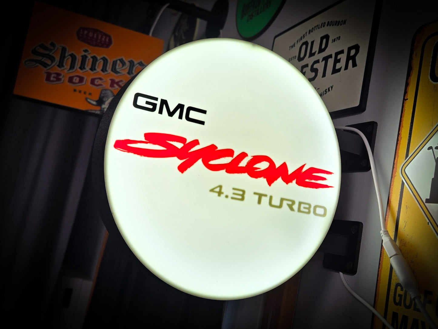 GMC SYCLONE 4.3 TURBO 12 Inch Light Box LED Sign 3D Printed Wall Decor Man Cave