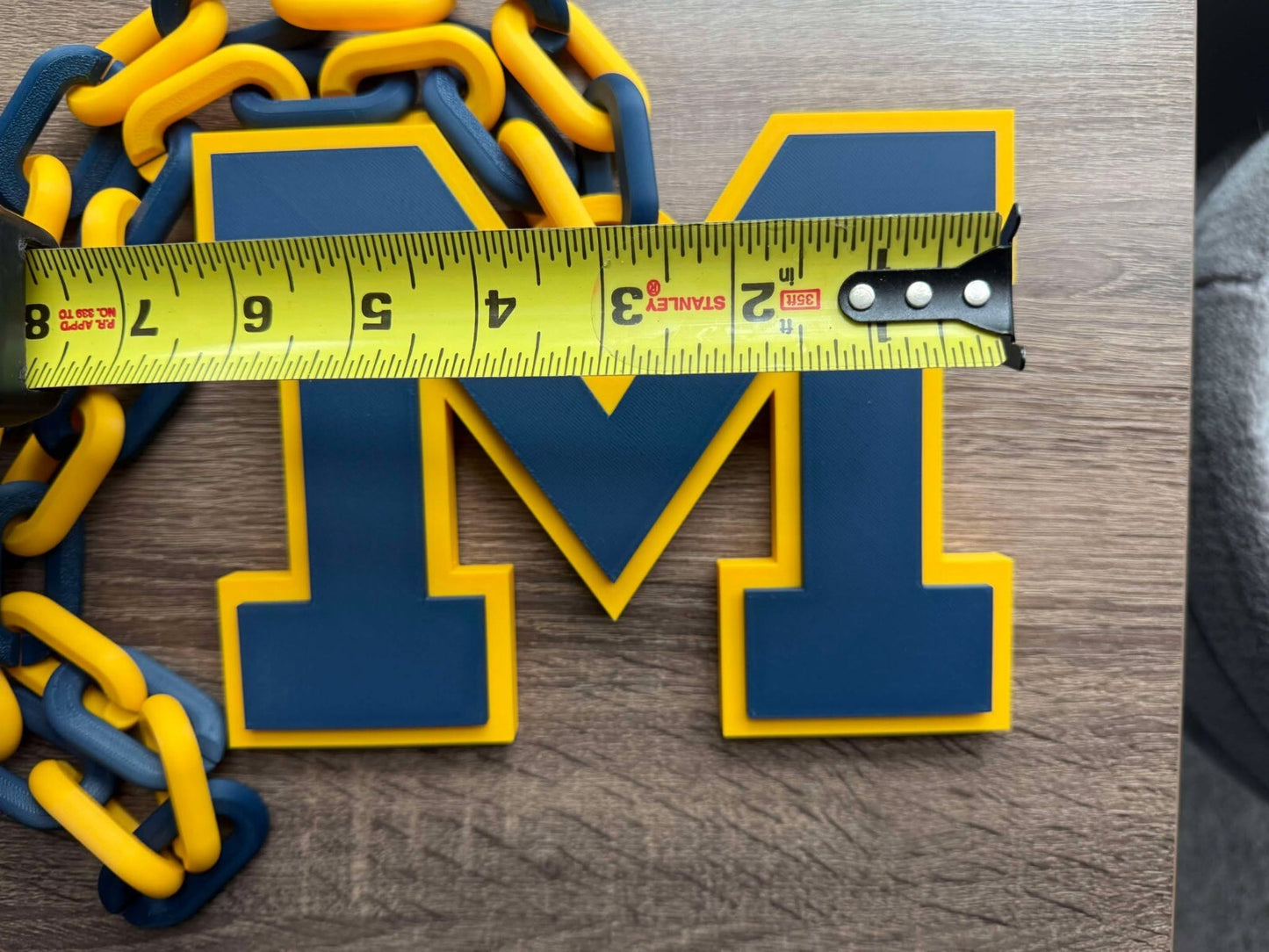 Michigan Wolverines Oversized Necklace, Pendant Chain