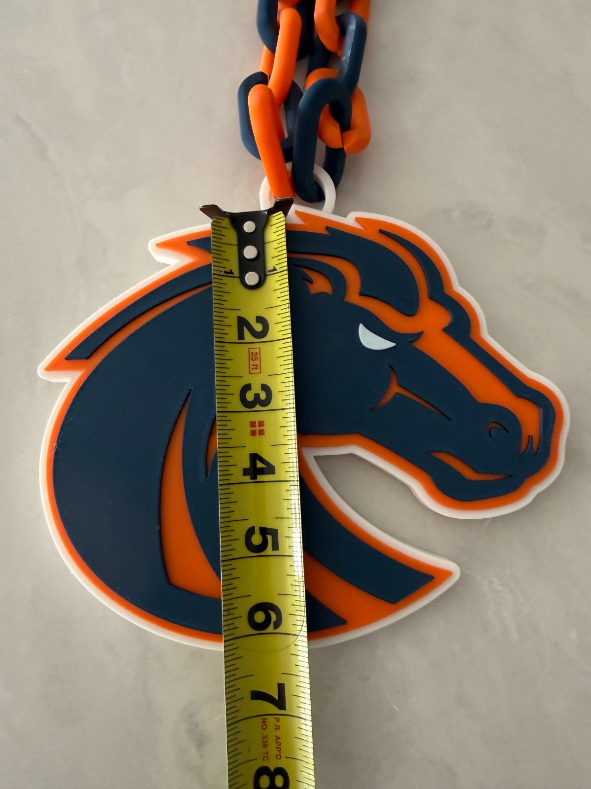 Boise State Broncos Logo Oversized Necklace Pendant Chain Handmade 3D Printed