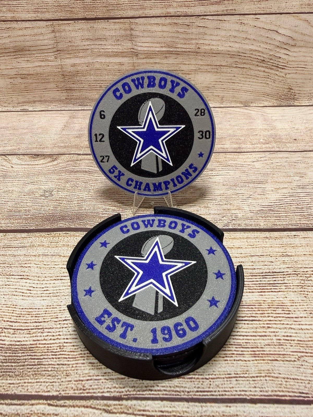 Dallas Cowboys Custom Drink Coasters Set Of 4 With Holder