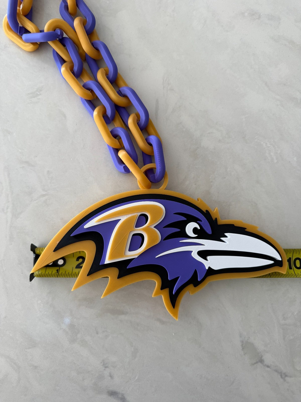 Baltimore Ravens Oversized Logo Necklace, Pendant Handmade 3D Printed