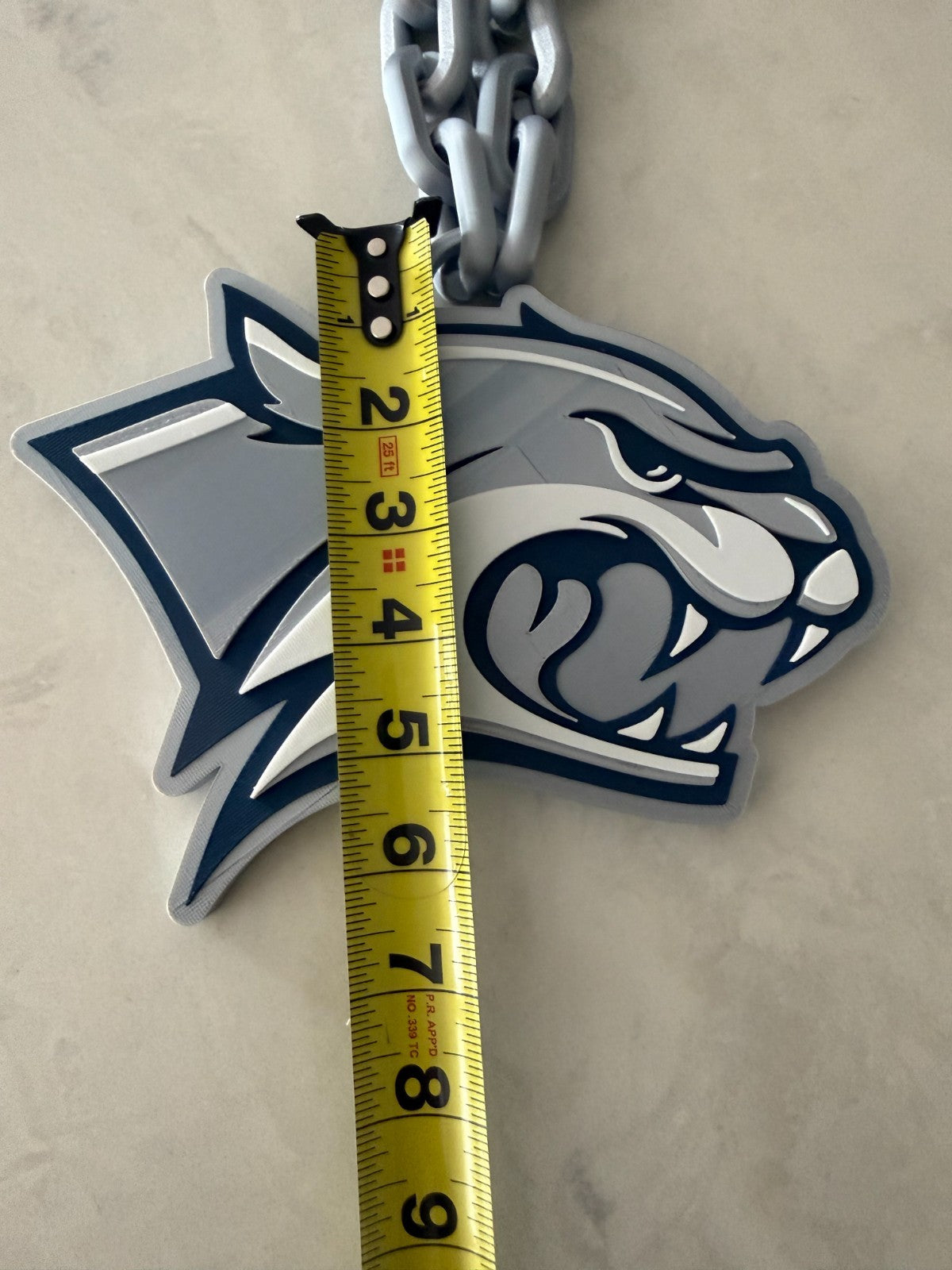 New Hampshire Wildcats Oversized Logo Necklace, Hype Chain Handmade 3D Printed