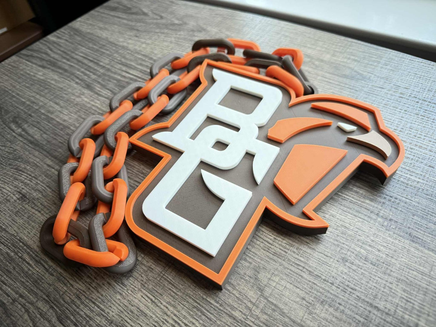 Bowling Green Falcons Logo Oversized Necklace, Pendant Chain