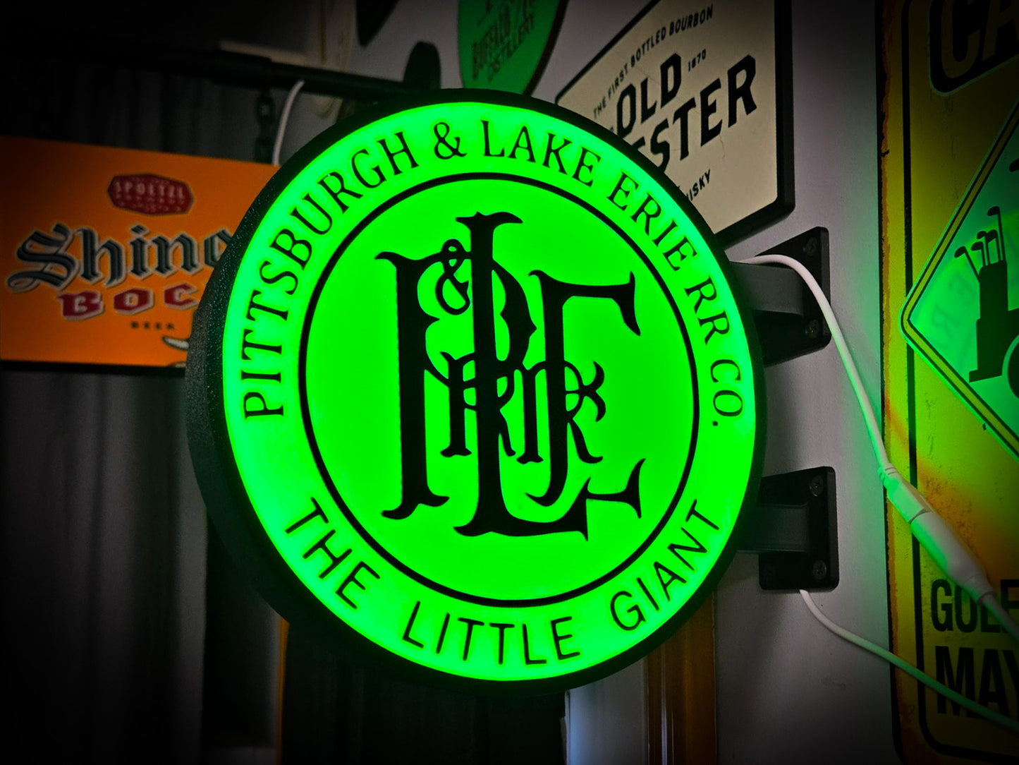 Pittsburgh & Lake Erie 12 Inch Light Box LED Sign 3D Printed Wall Decor Man Cave