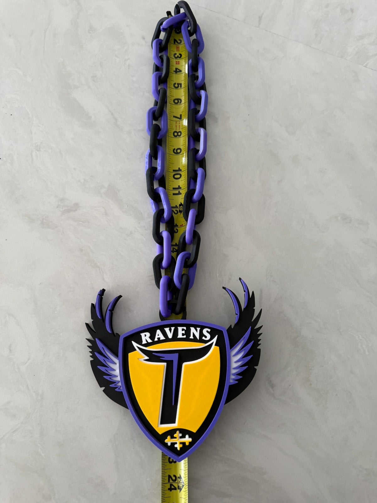 Baltimore Ravens Oversized Necklace, Pendant And Chain Handmade 3D Printed