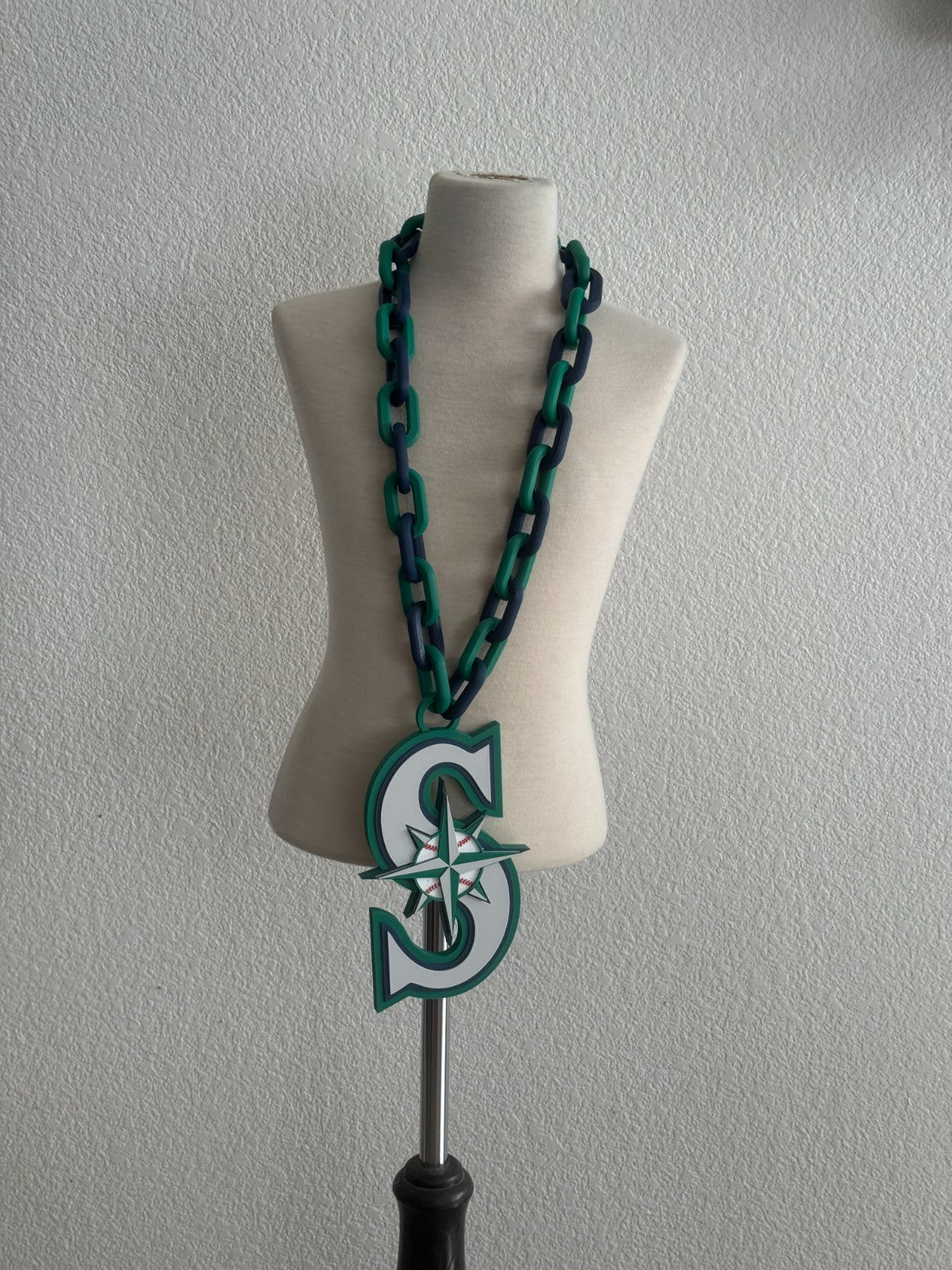 Seattle Mariners Oversized Turnover Chain Necklace, Pendant Handmade 3D Printed
