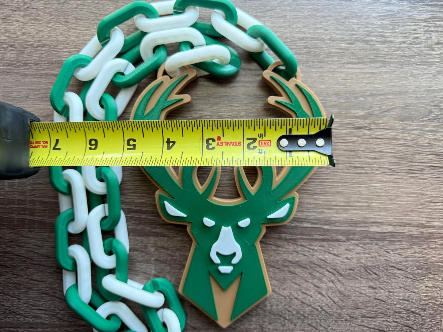 Milwaukee Bucks Logo Oversized Necklace, Pendant Chain