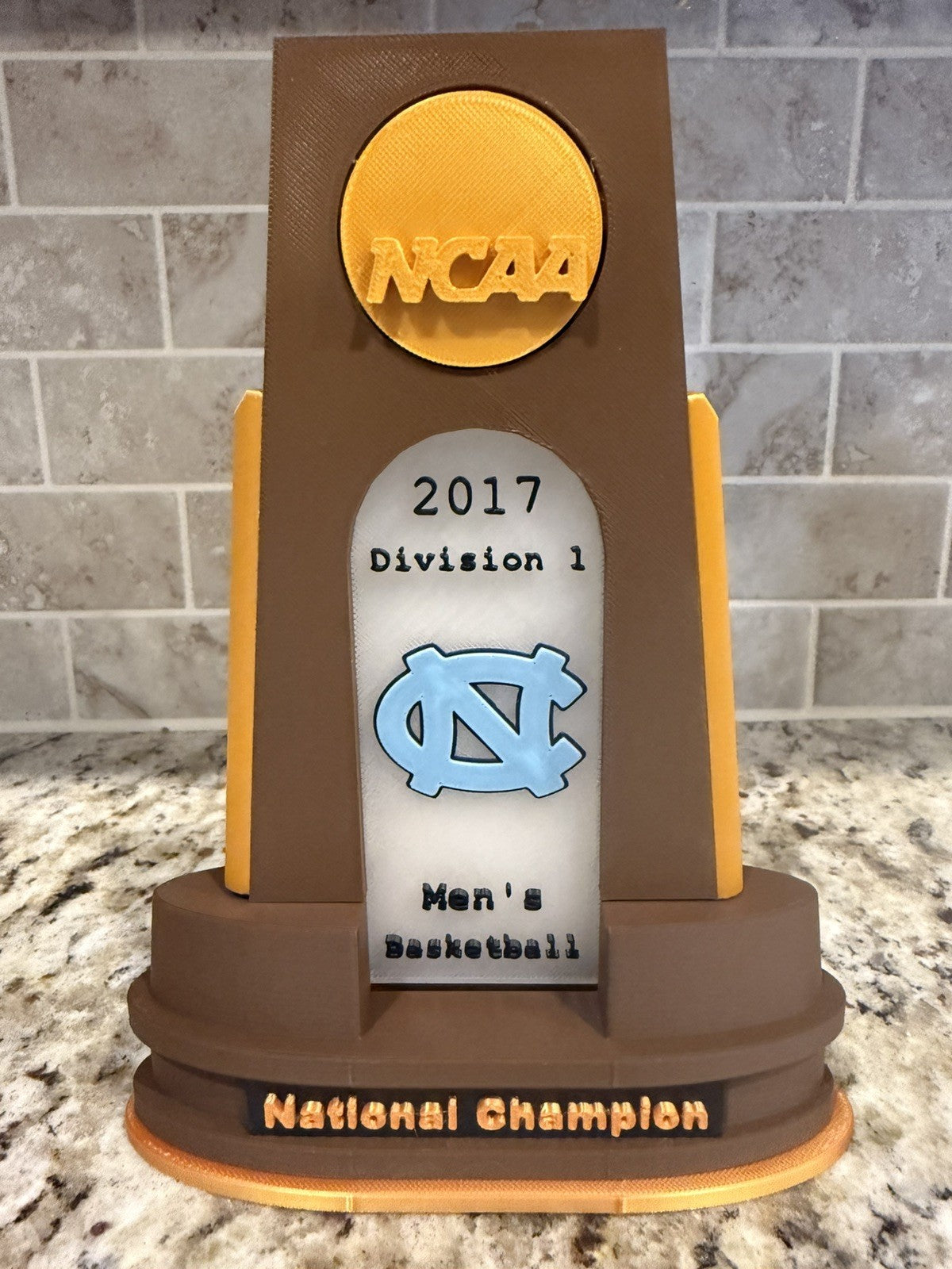 North Carolina Tar heels 6 national champion trophies 3d printed  basketball