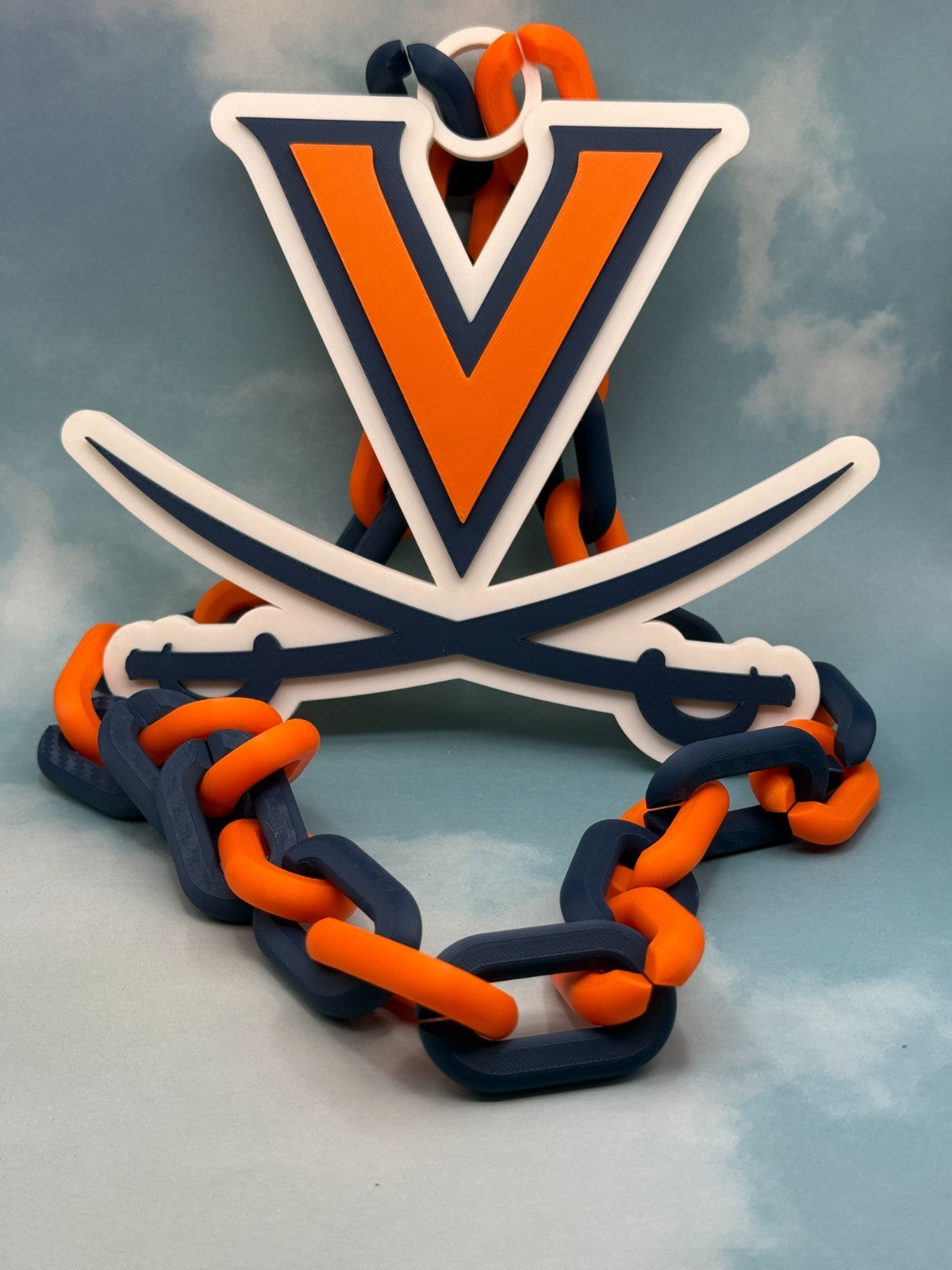 Virginia Cavaliers Logo Necklace Oversized Hype Chain Handmade 3D Printed