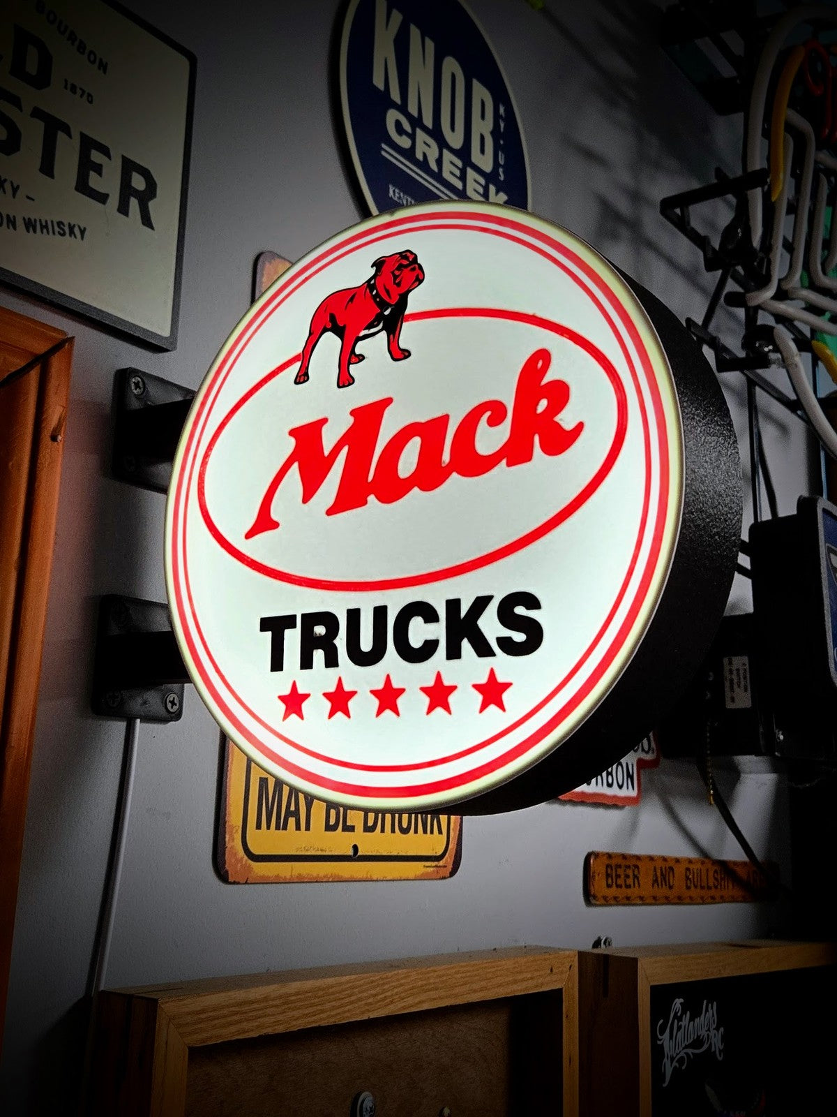 MACK TRUCKS 12 Inch Light Box LED Sign 3D Printed Wall Decor Man Cave Garage