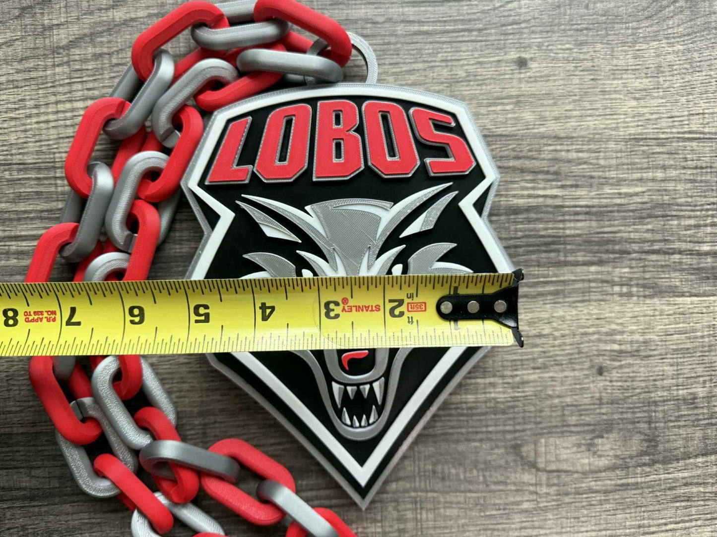 New Mexico Lobos Logo Oversized Necklace, Hype Chain [Made To Order]