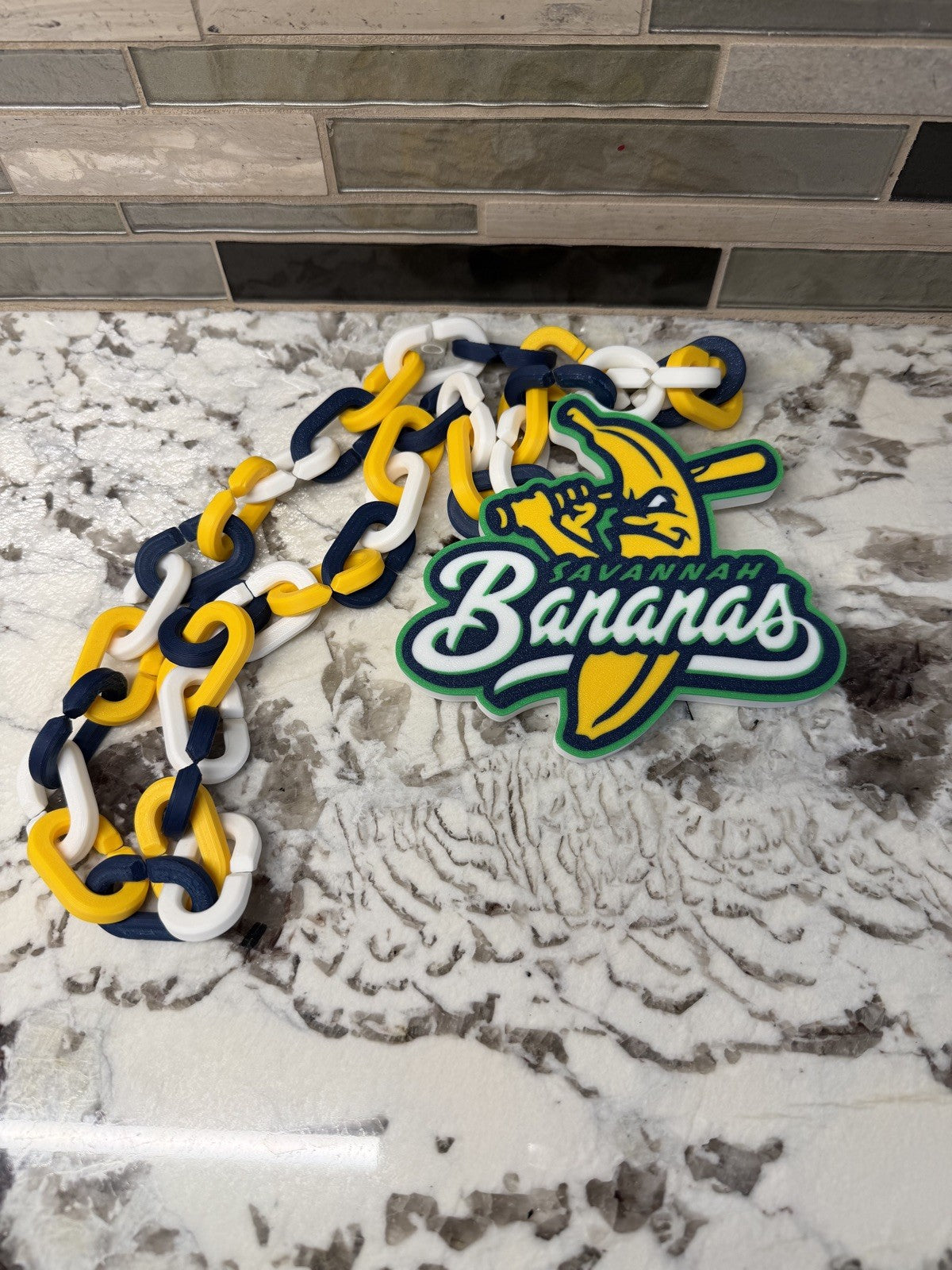 Savannah Bananas Turnover Chain & 20oz Tumbler | 5.5” Pendant | 36” Chain