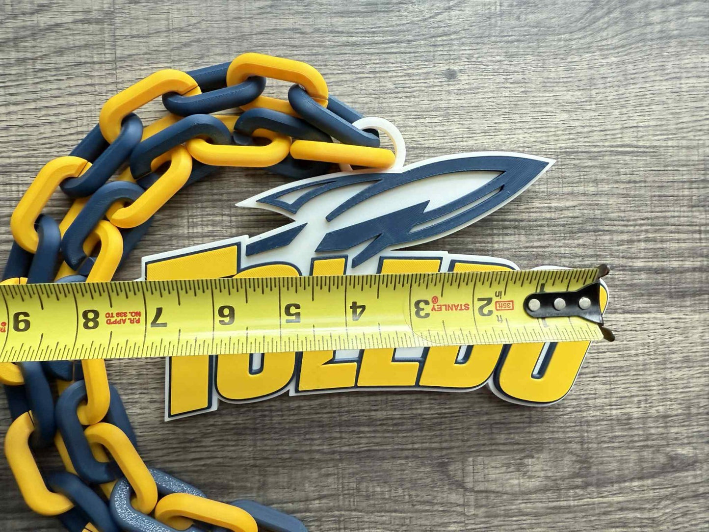Toledo Rockets Logo Oversized Necklace, Pendant Chain [Made To Order]