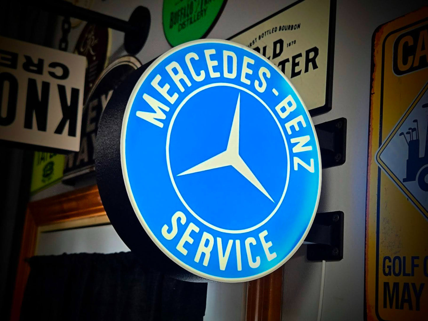 MERCEDES BENZ 12 Inch Light Box LED Sign 3D Printed Wall Decor Man Cave Garage