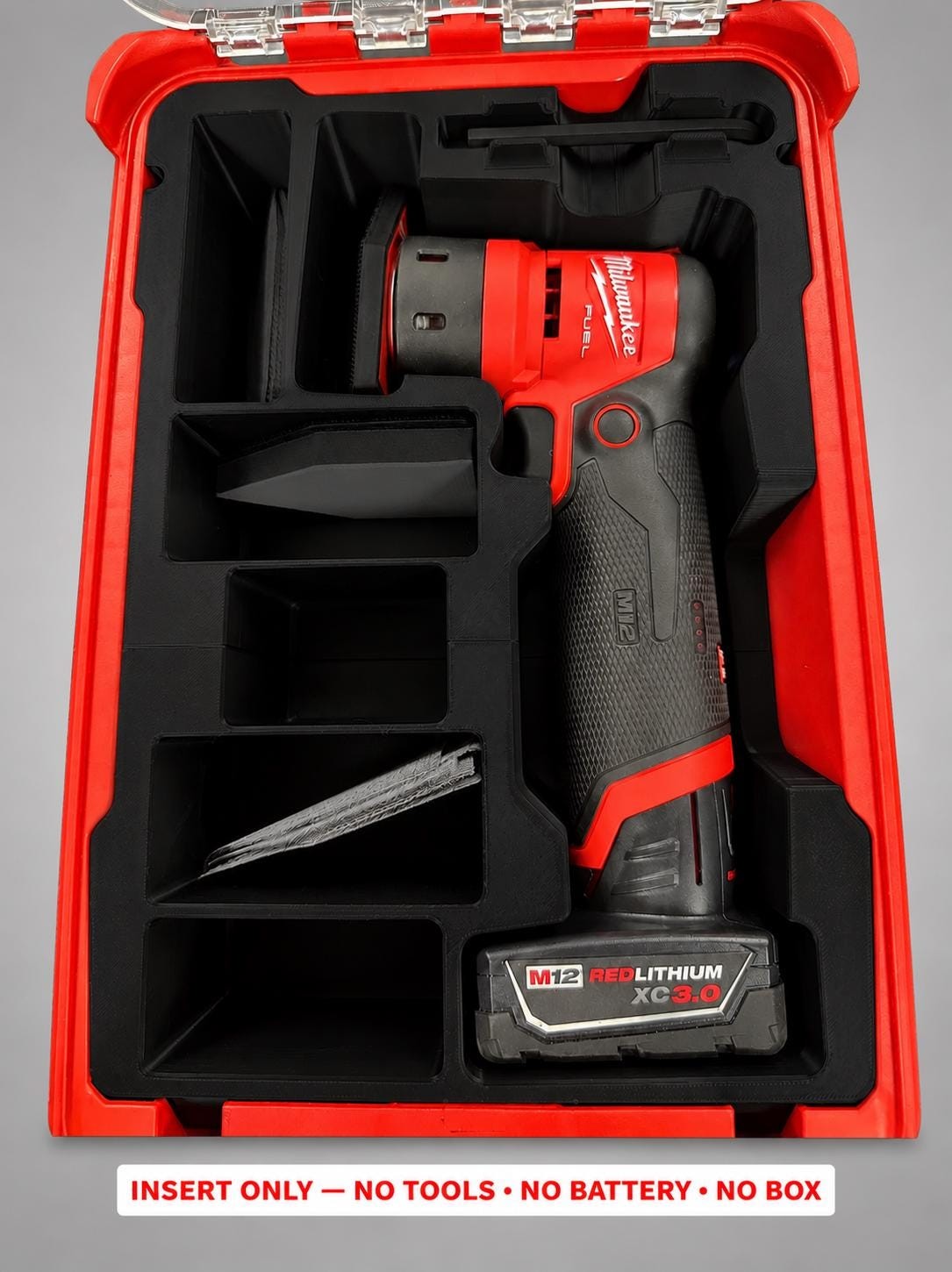 Milwaukee Packout Insert for M12 FUEL 12V Orbital Detail Sander | 3D Printed
