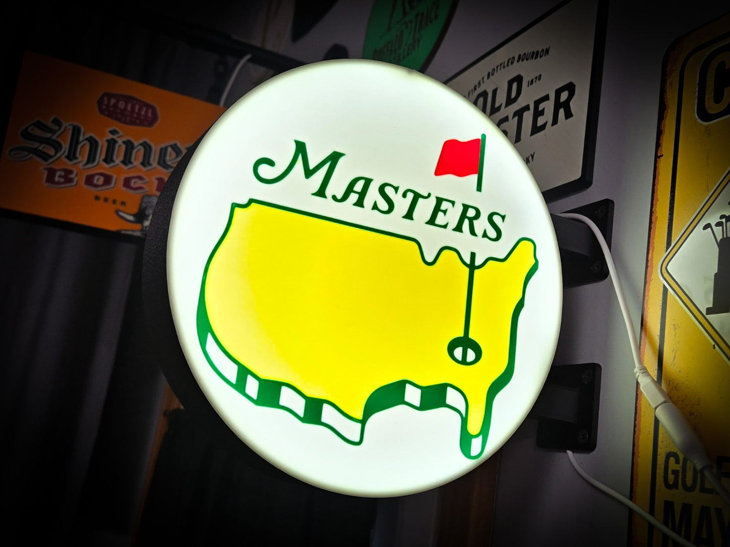 MASTERS 12 Inch Light Box LED Sign 3D Printed Wall Decor Man Cave Garage