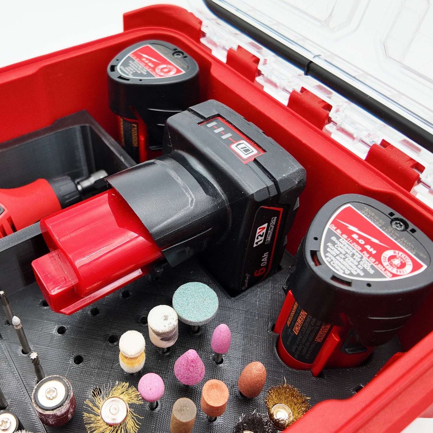 M12 Rotary Tool Liner for Milwaukee Packout Organizer Compact Box Bit Sander Fit
