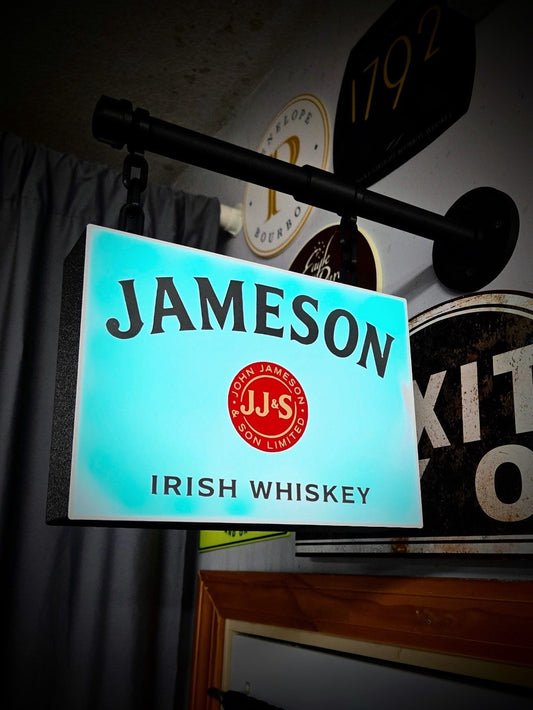 XL Jameson Irish Whiskey Hanging LED Light Box | Double Sided Bar Sign Decor