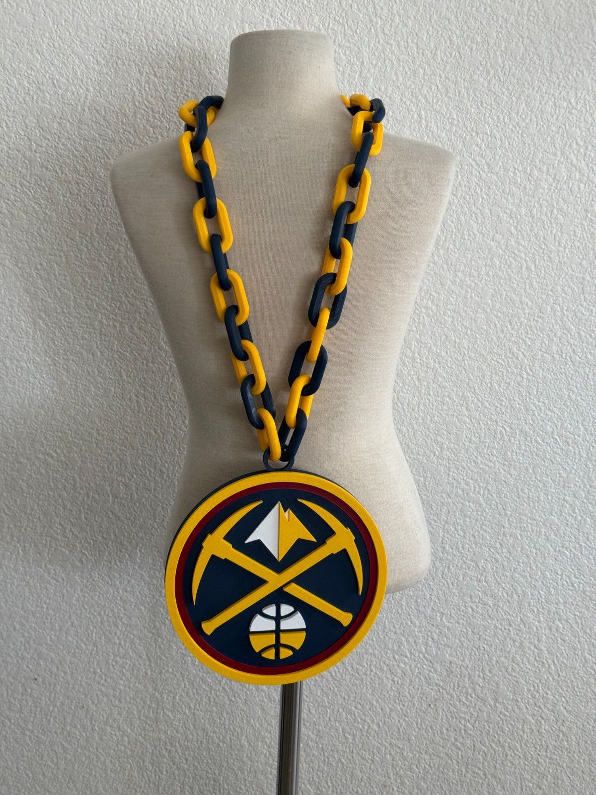 Denver Nuggets Oversized Logo Necklace Turnover Chain Handmade 3D Printed